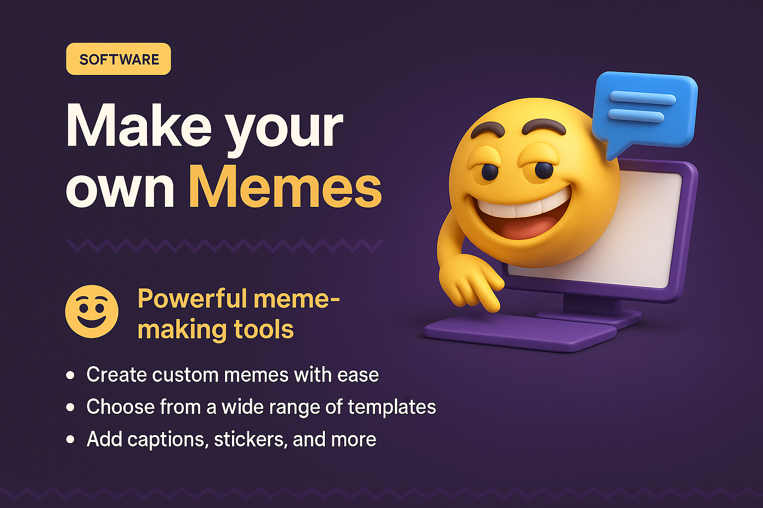 Engaging 3D Landing Page for Meme Creation Tools