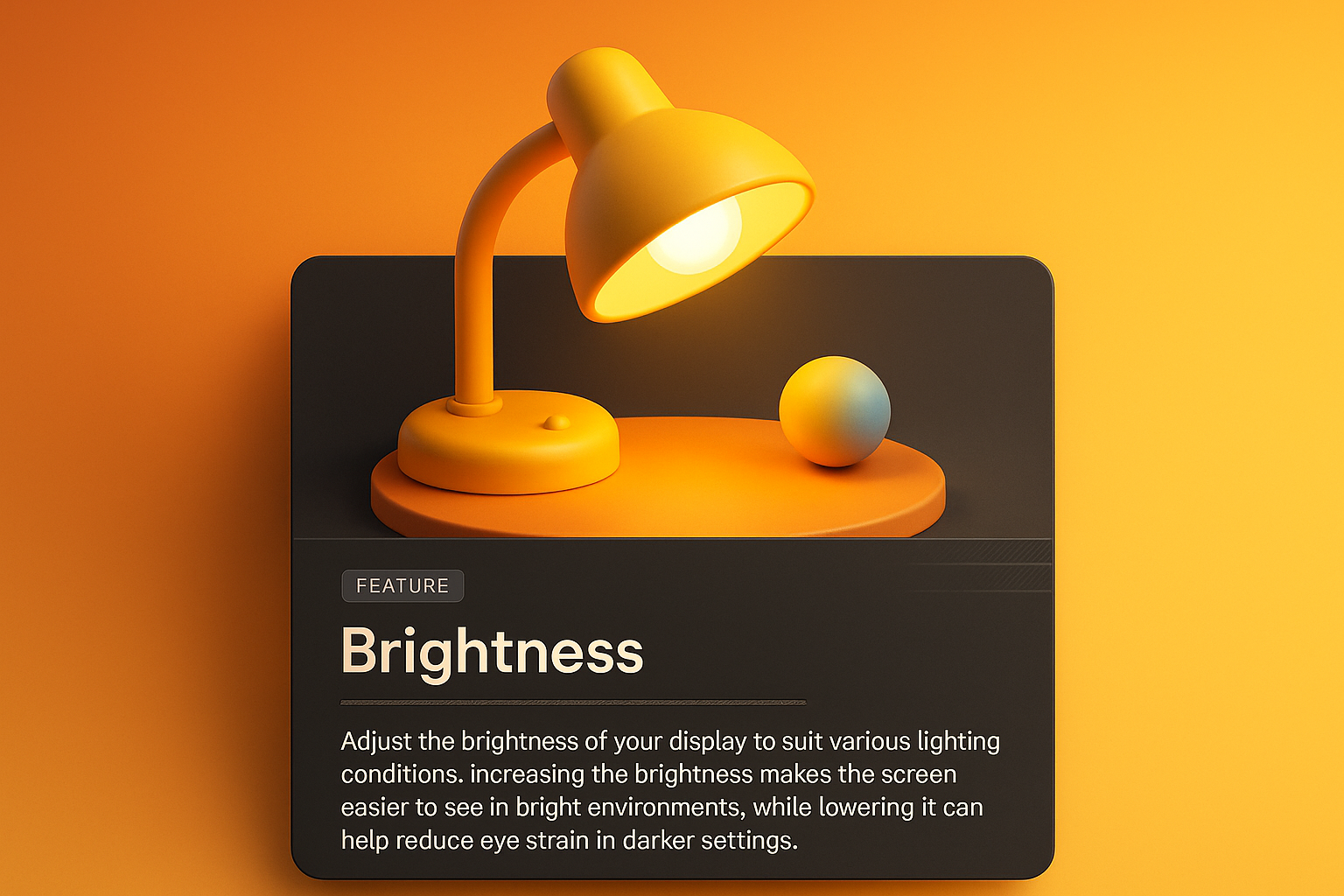 3D Block Illustration Featuring Brightness Adjustment