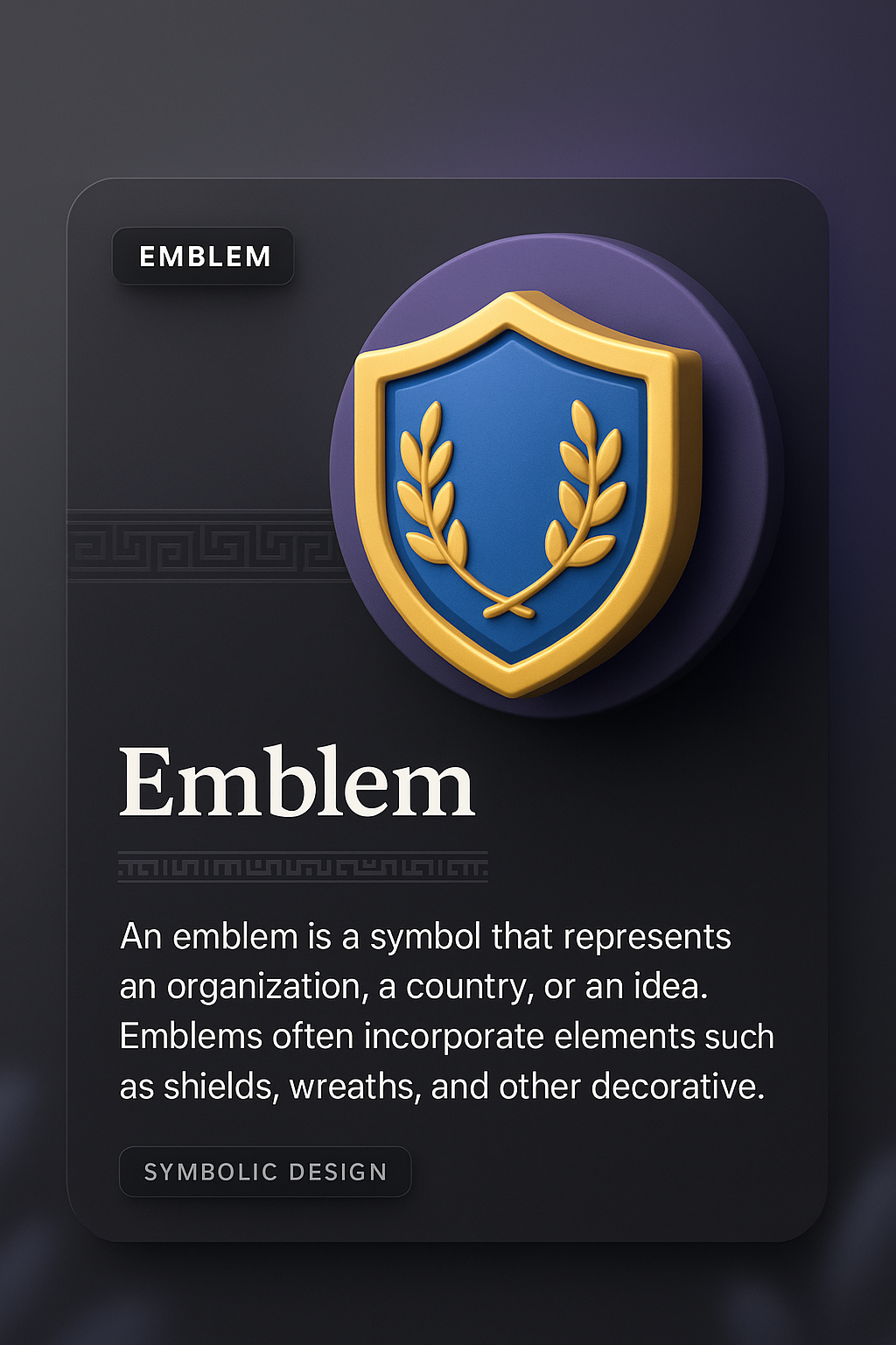 3D Emblem Design with Integrated Elements