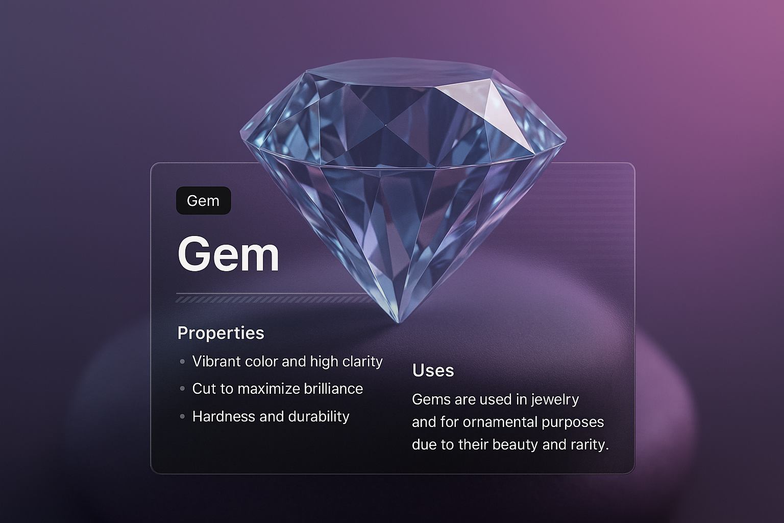 Stunning Gem Design with Transparent Glass Effect