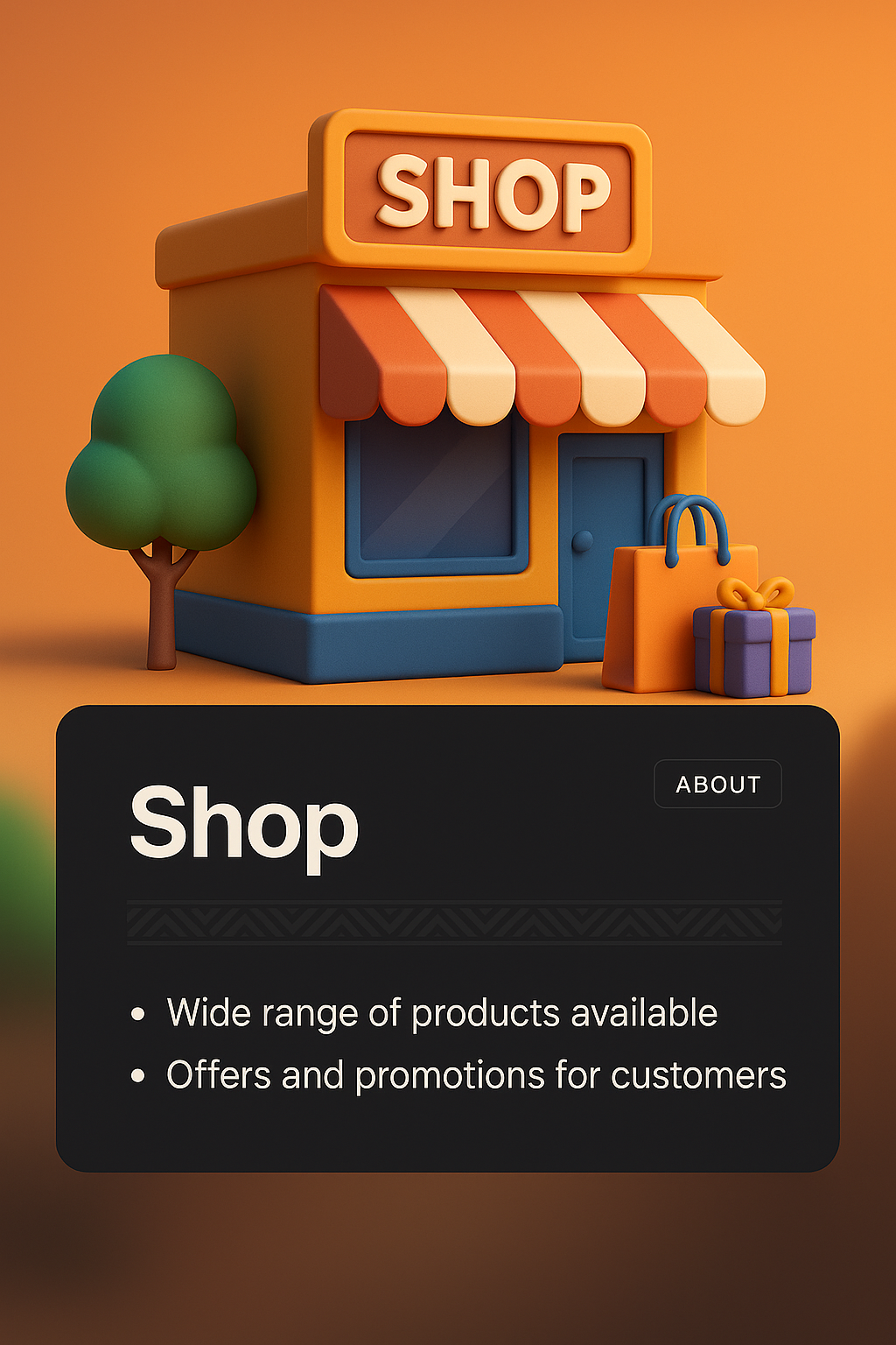 3D Shop Design with Integrated Information Block