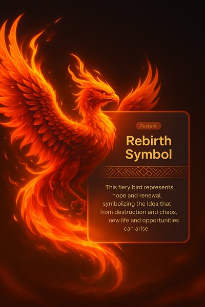 Fiery Phoenix Illustration Symbolizing Rebirth and Renewal