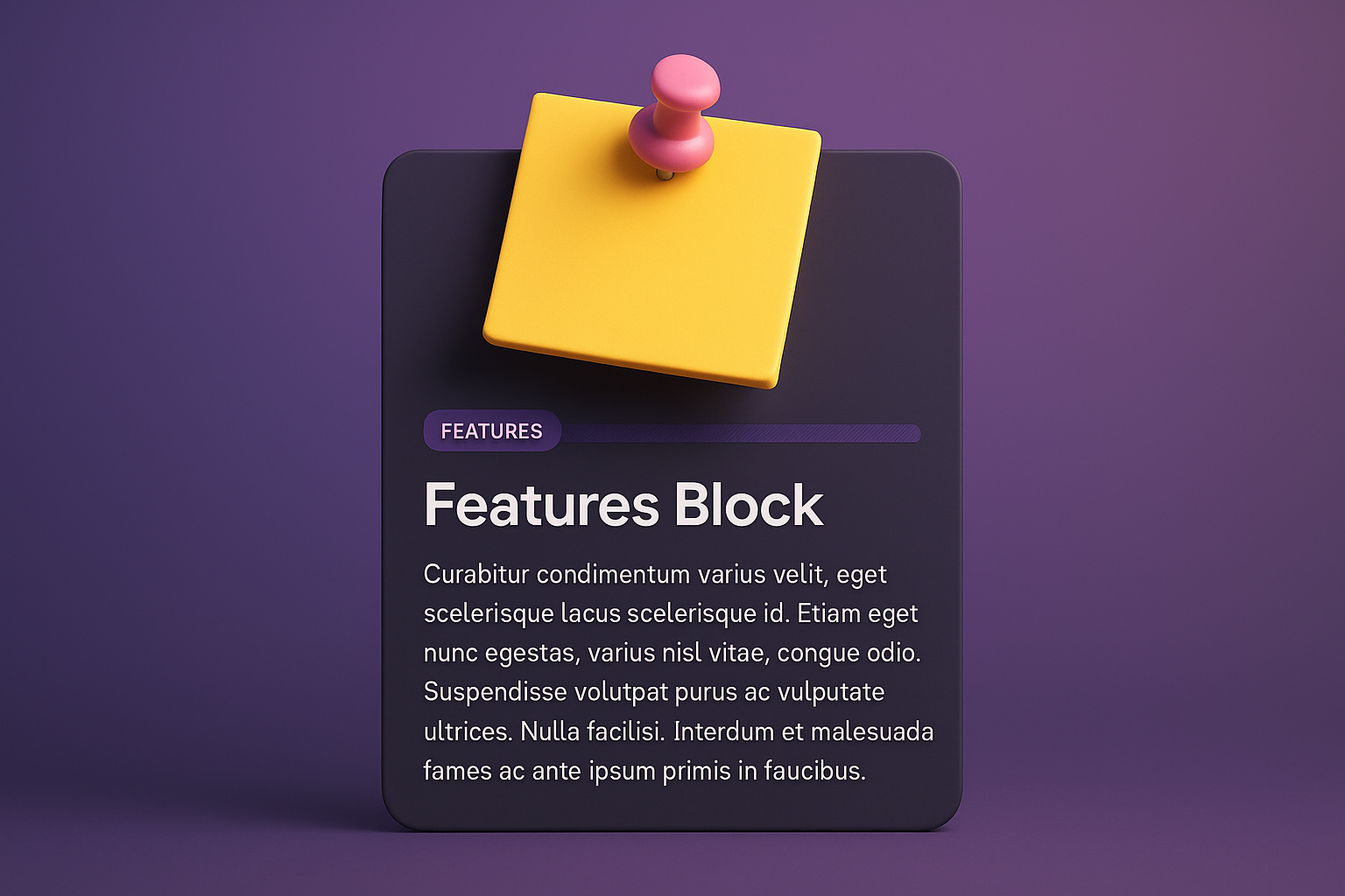 Modern Web Design with Sticky Note Feature Block