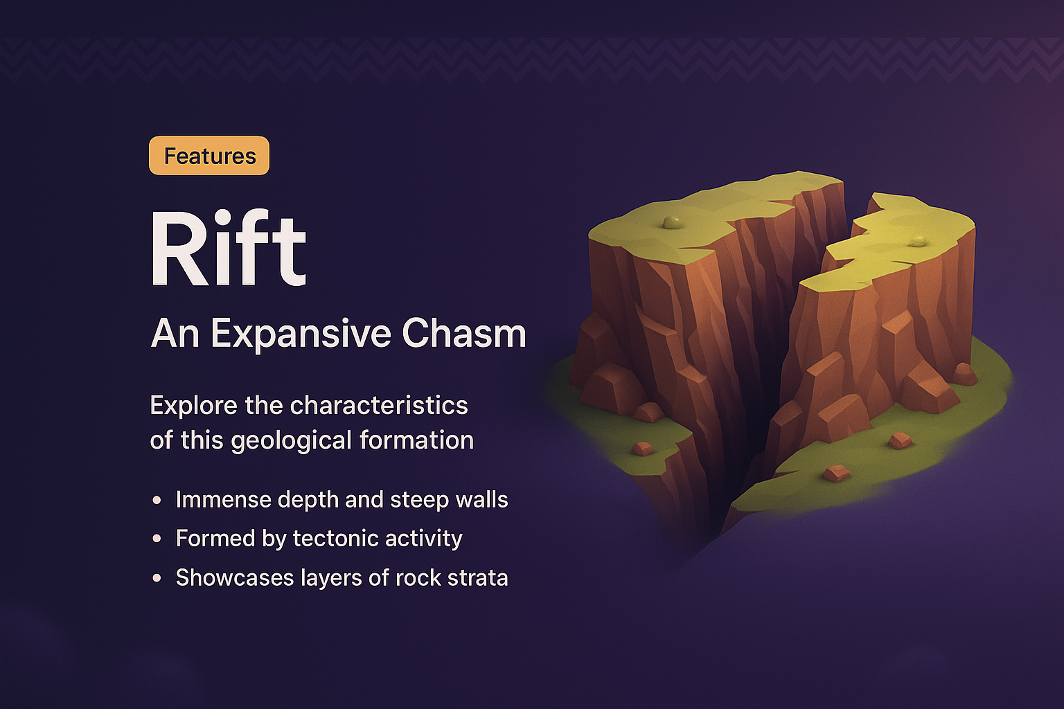 Landing Page Design for Geological Feature 'Rift'