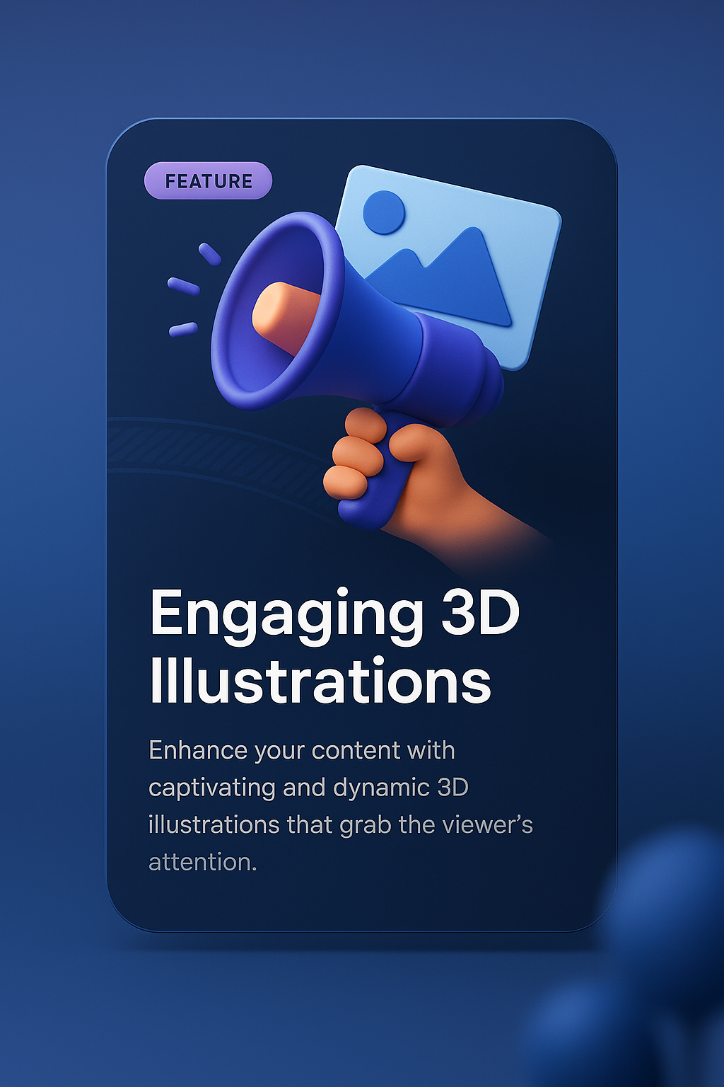 Captivating 3D Illustration for Web Features