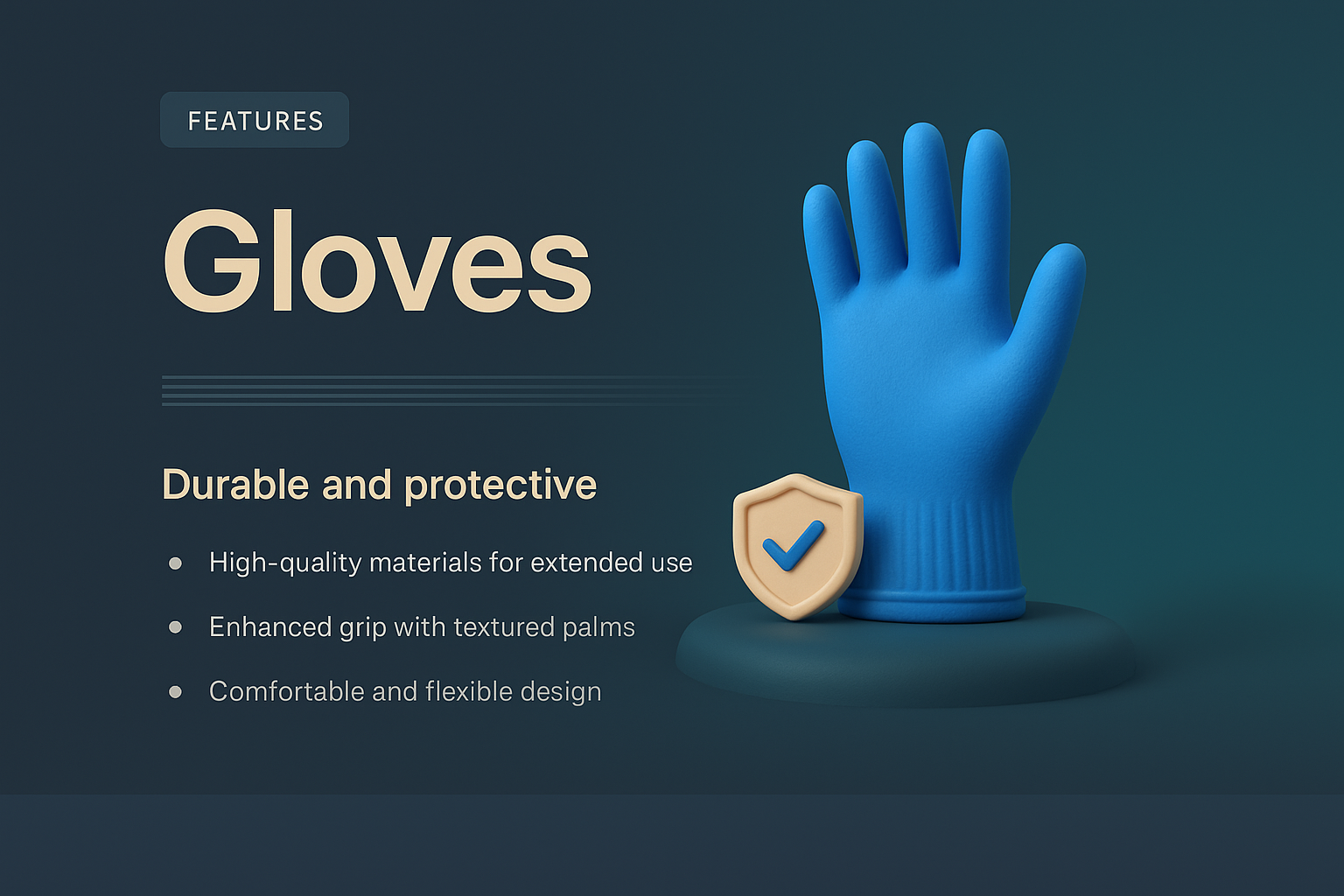 3D Illustration of Durable and Protective Gloves