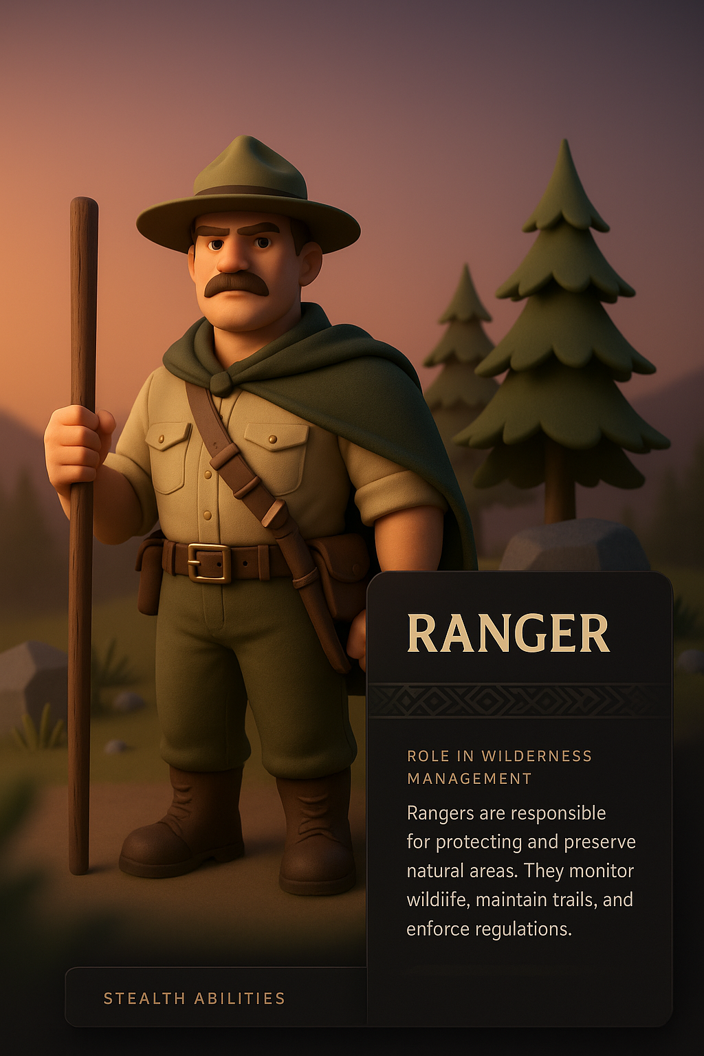 3D Ranger Character Design for Web Page Integration