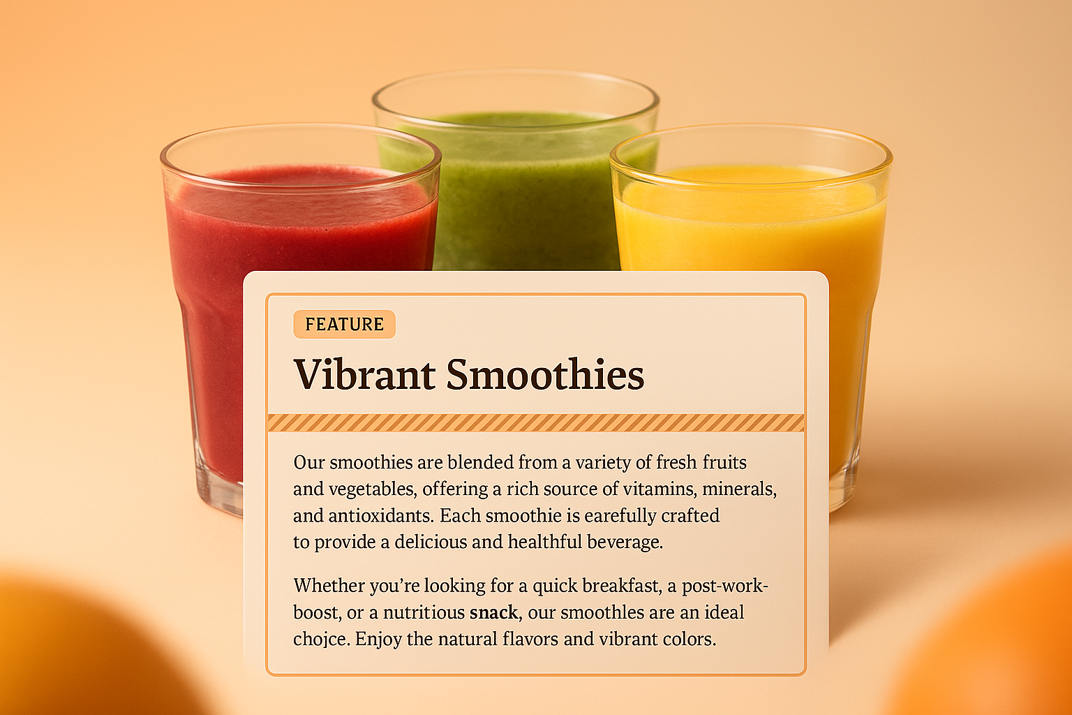 3D Illustration of Vibrant Smoothies with Features Highlighted