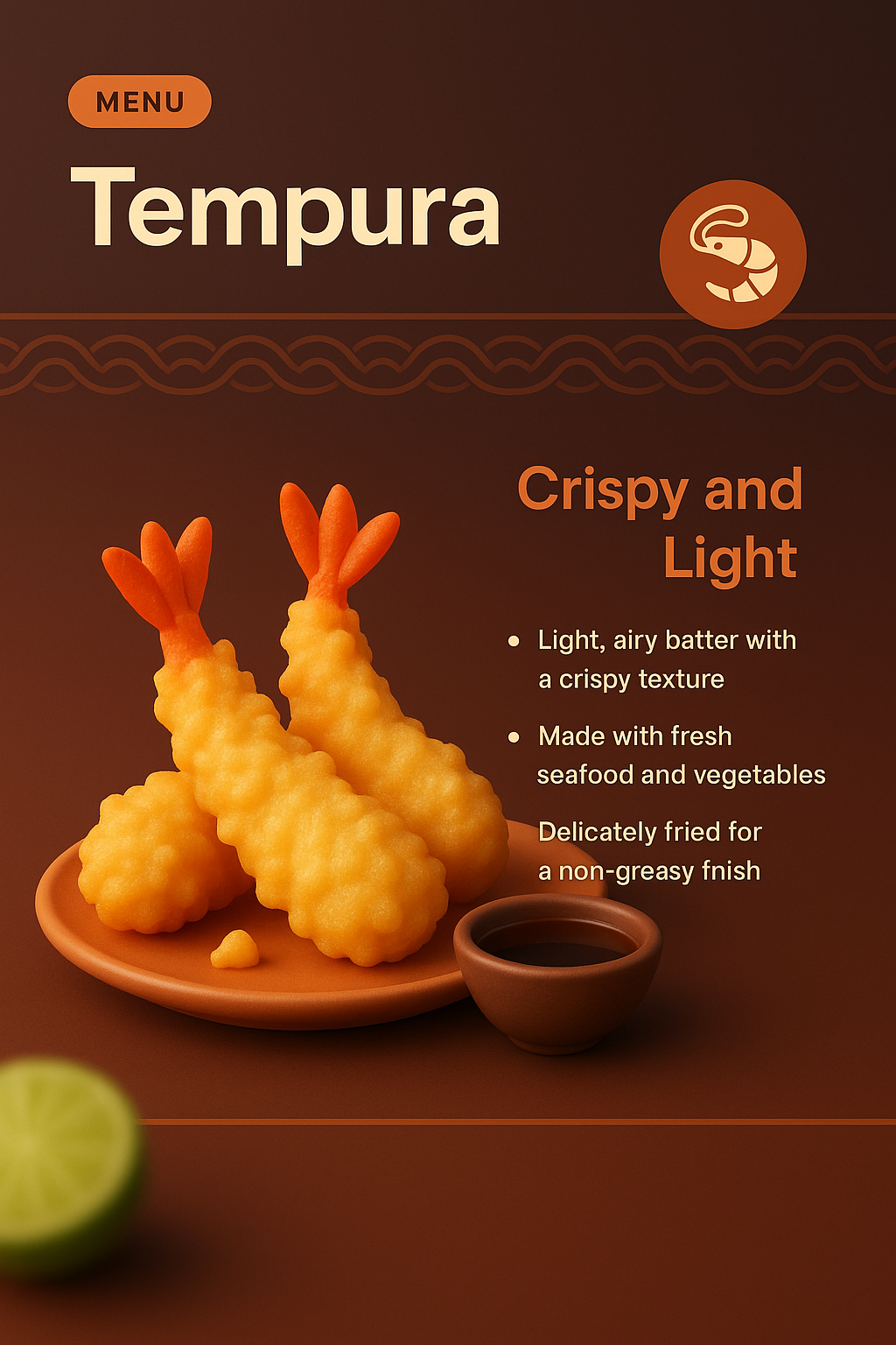 Delicious Tempura: Crispy Seafood Delight