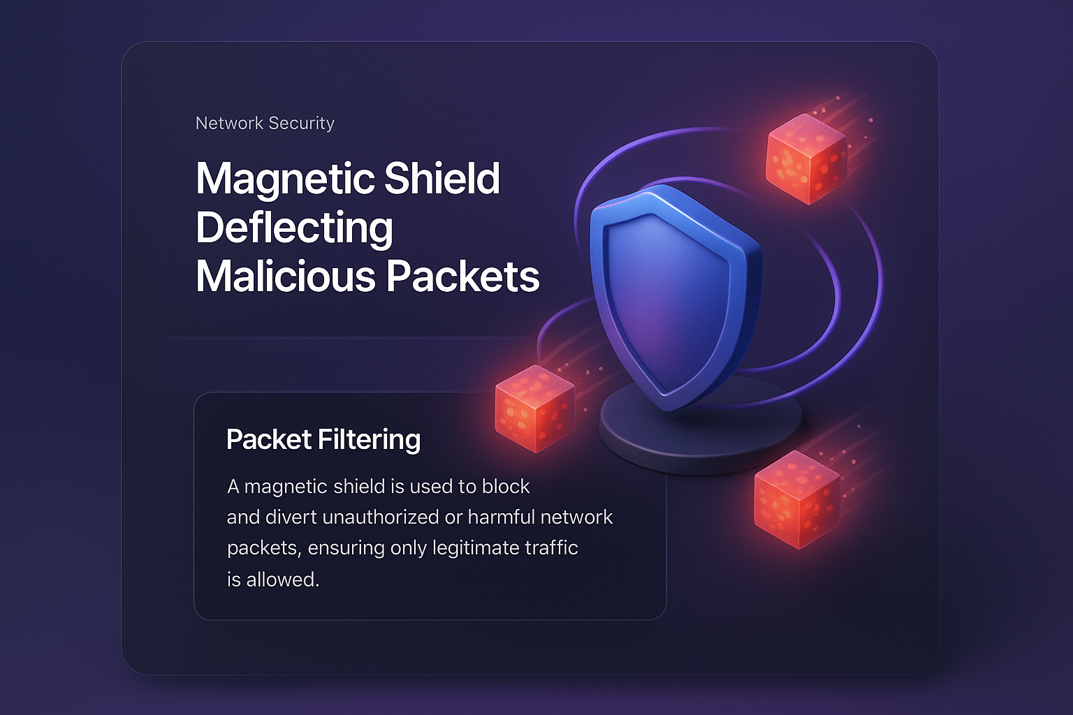 Magnetic Shield Deflecting Malicious Network Packets