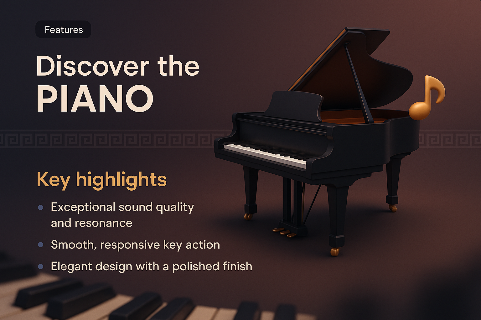 Explore the Elegance of a 3D Piano Design