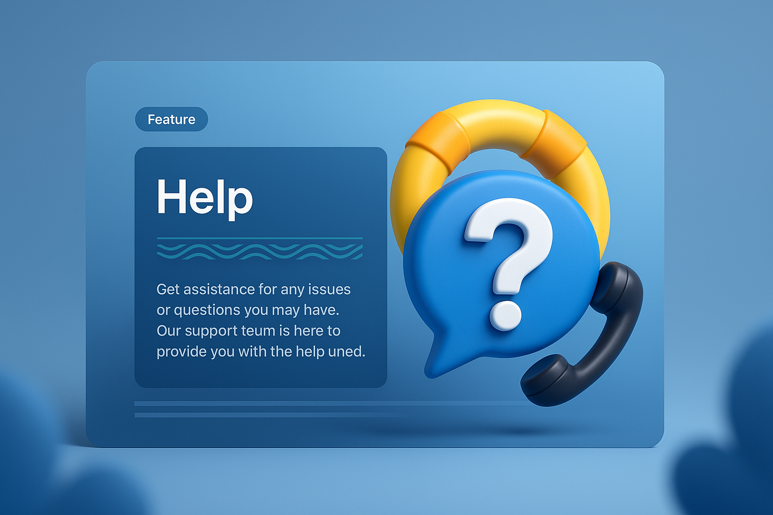 Modern 3D Web Design Featuring Help Block