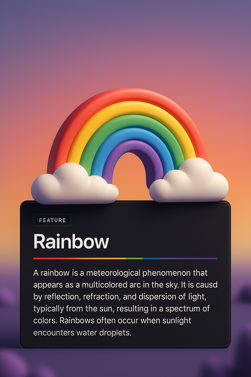 Colorful Rainbow Web Page Design with Features