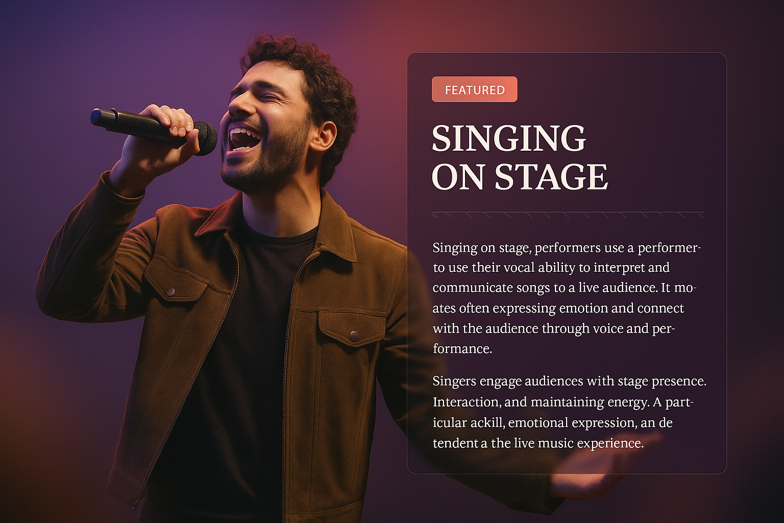 Dynamic Singer Performances on Stage