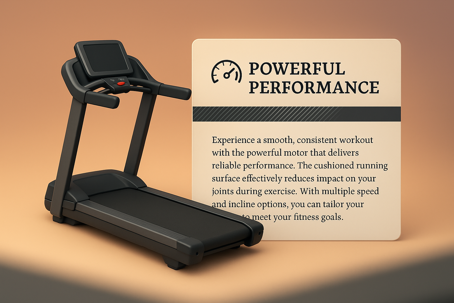 3D Illustration of a Treadmill with Feature Description
