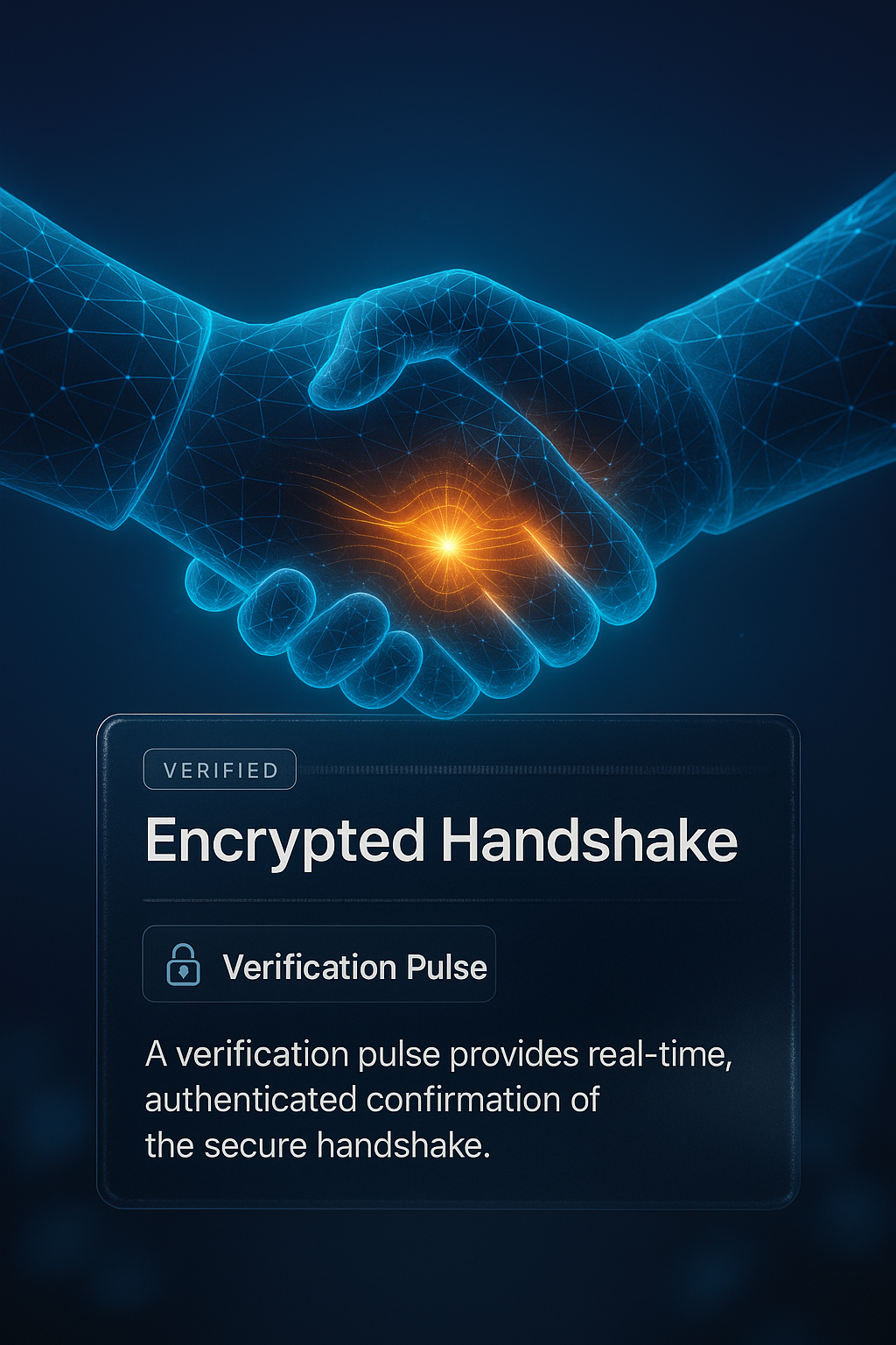 3D Encrypted Handshake with Verification Pulse Visual