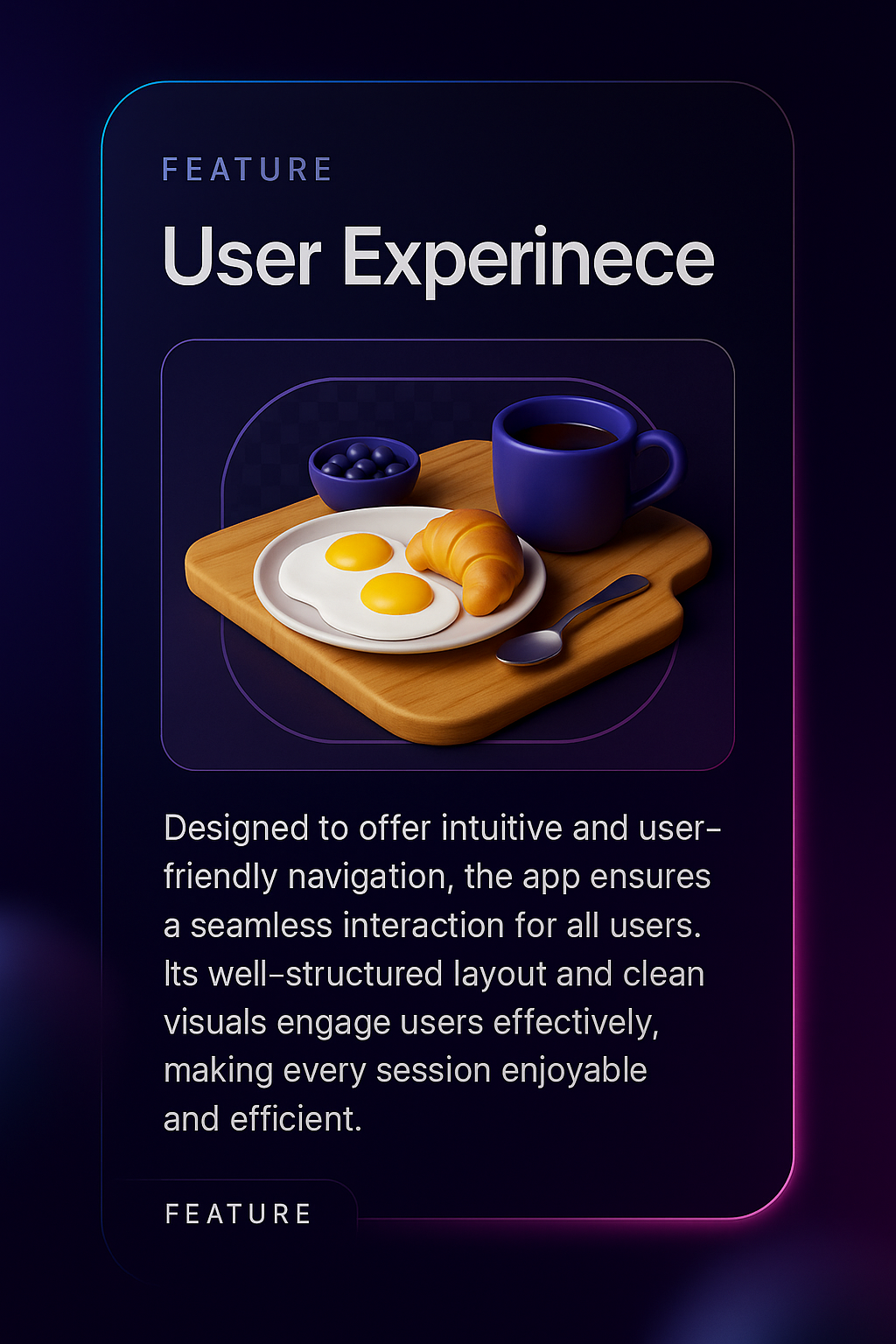 3D Illustration of Breakfast Table with User Experience Feature