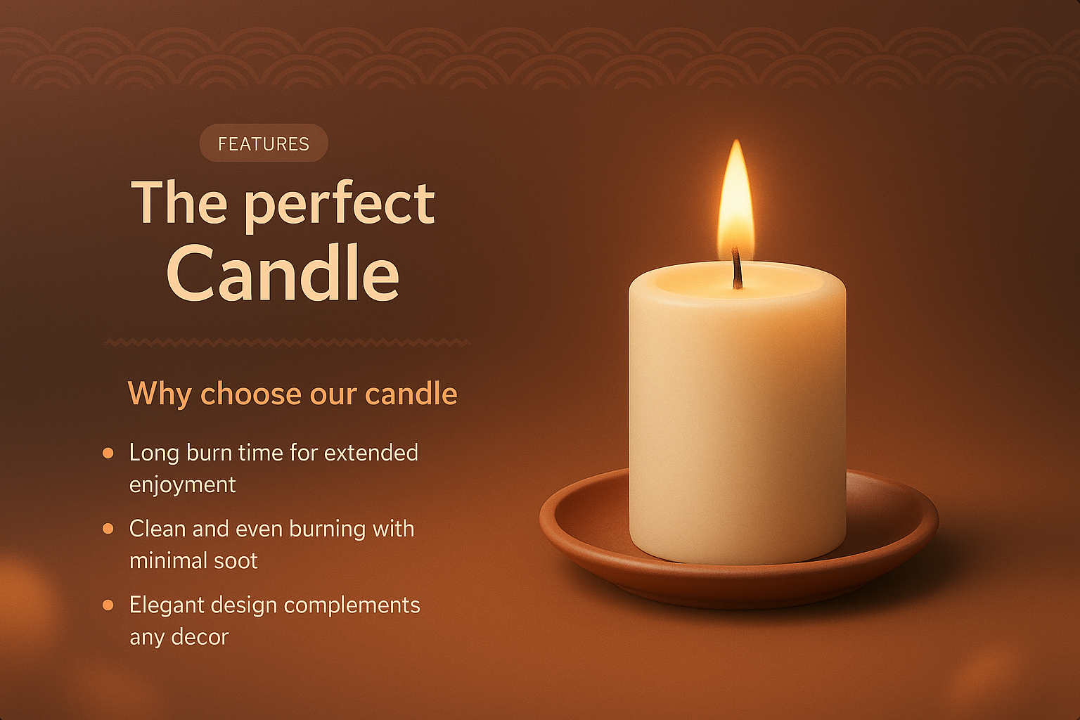 Elegant 3D Candle Illustration with Features