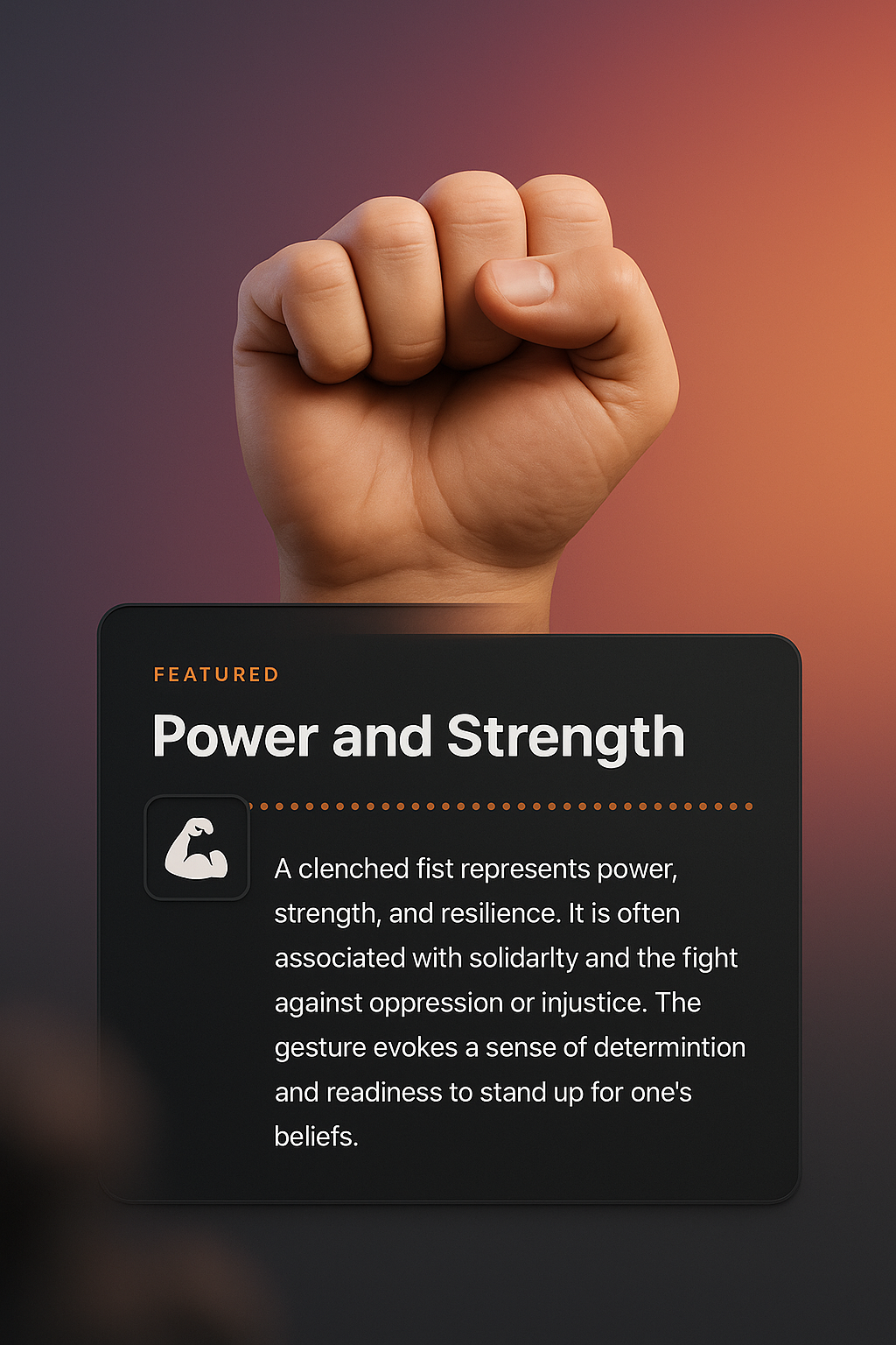 3D Illustration of a Clenched Fist Symbolizing Power and Strength