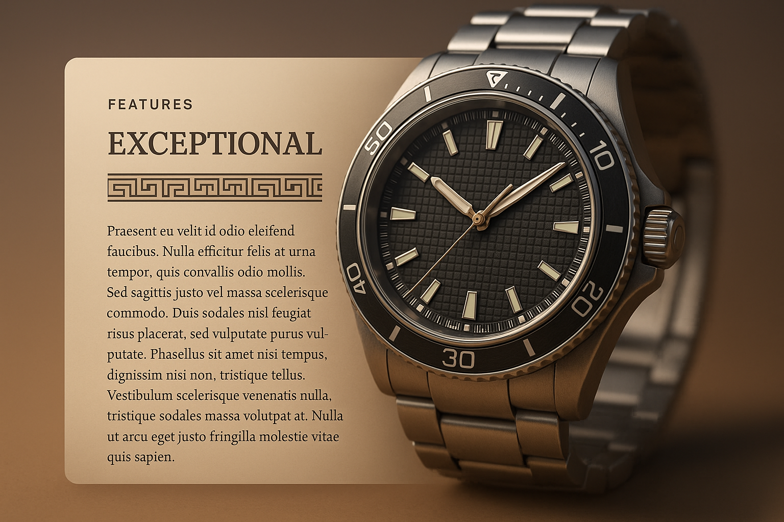 Close-Up of a Luxurious Watch with Detailed Features