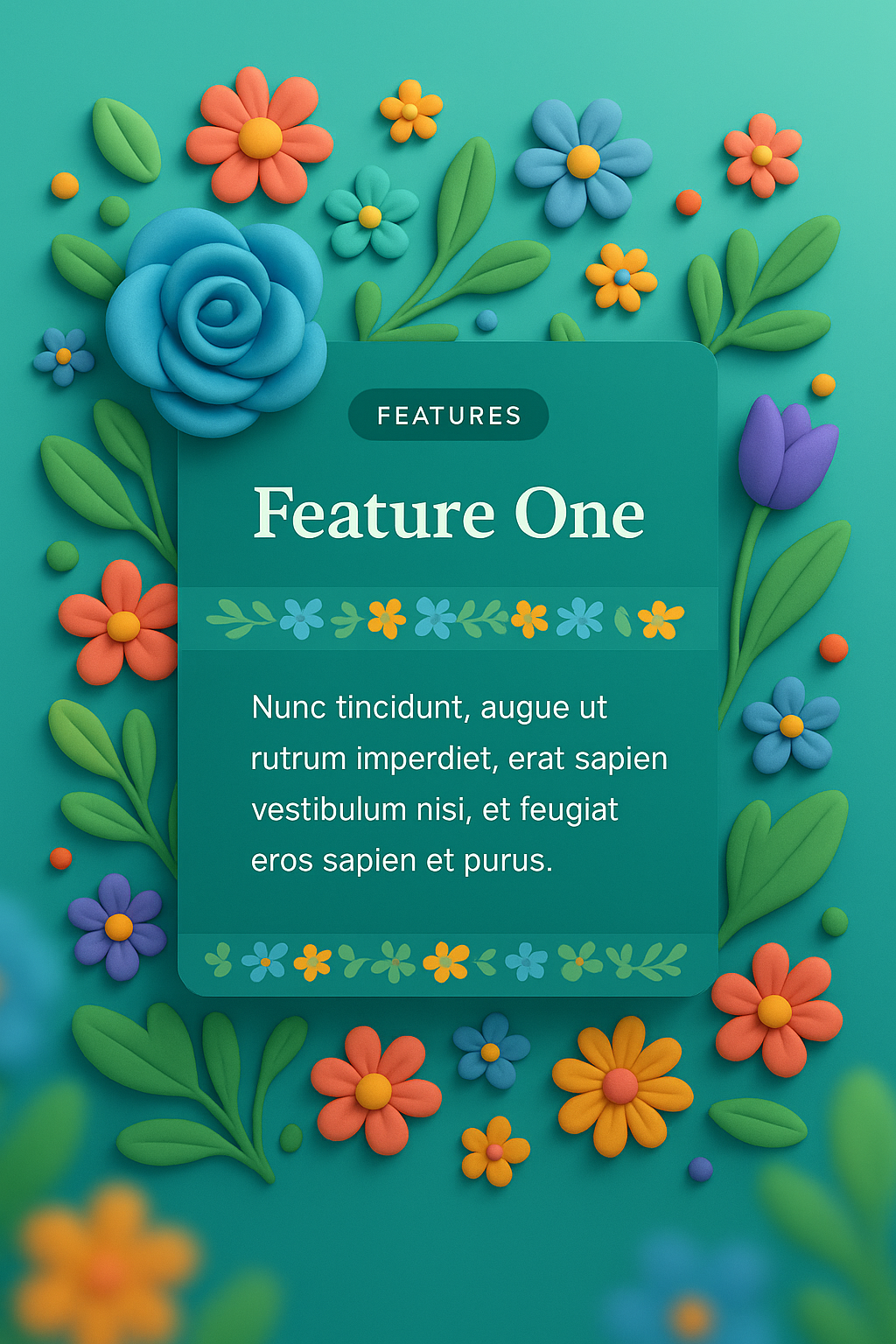 Vibrant Summer Floral Design with 3D Elements