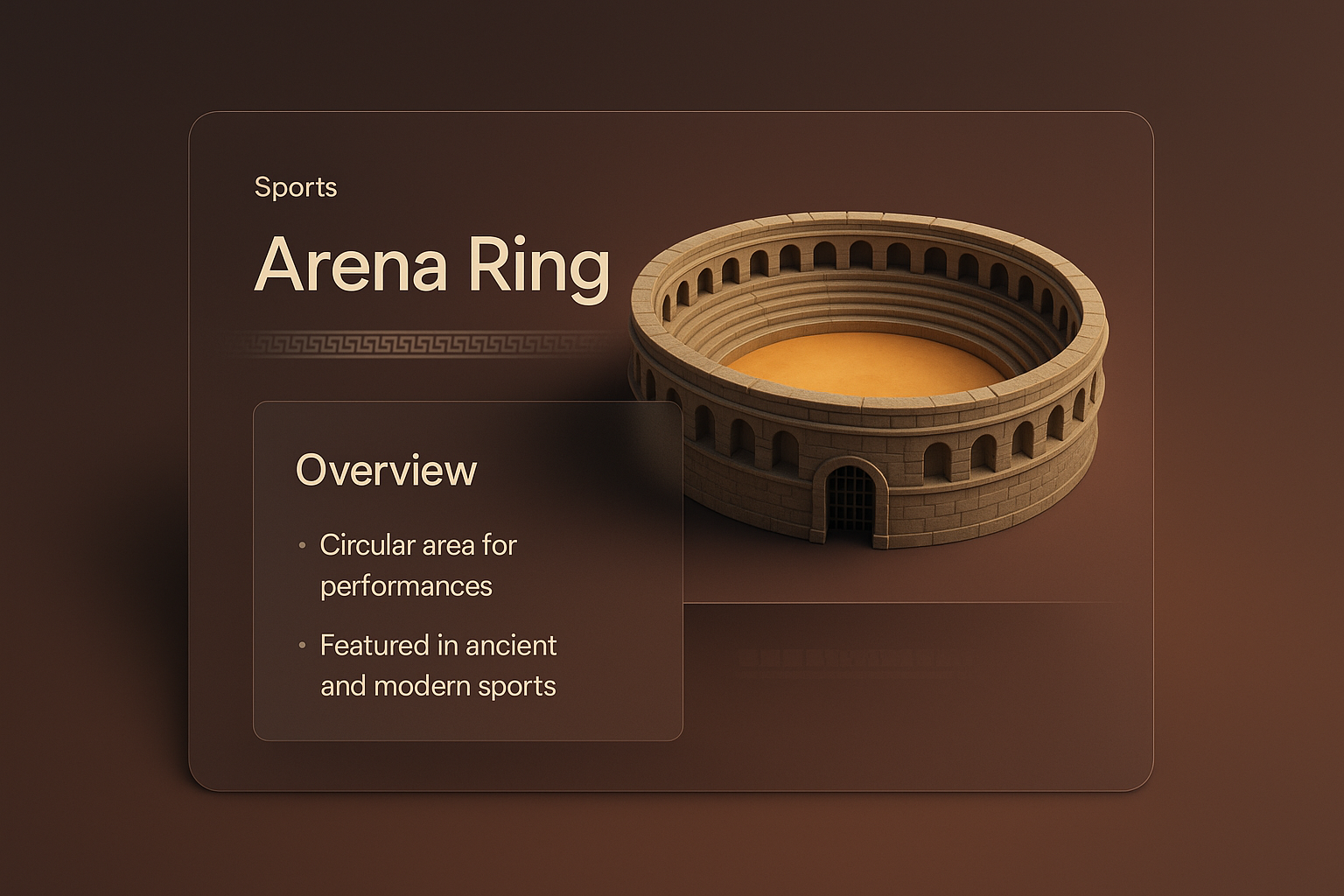 3D Arena Ring with Informative Overlay Design