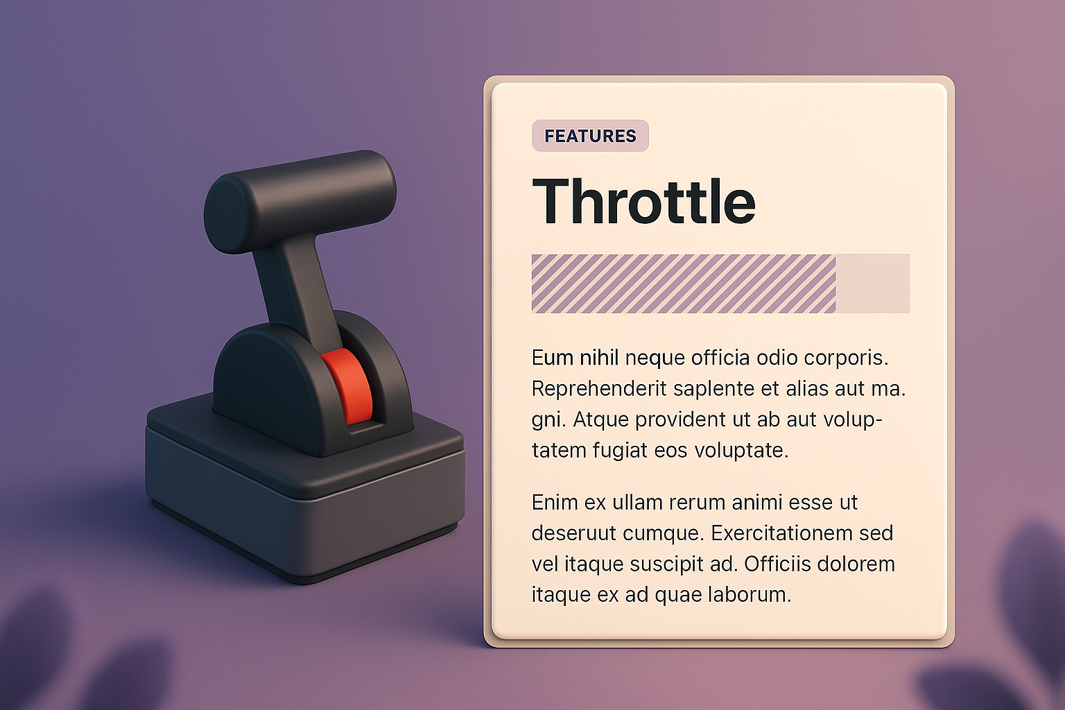 3D Illustration Featuring Throttle with Feature Description