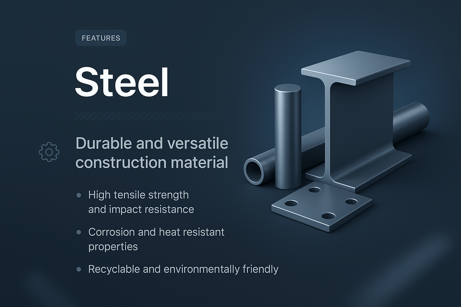 3D Landing Page Design Featuring Steel Characteristics