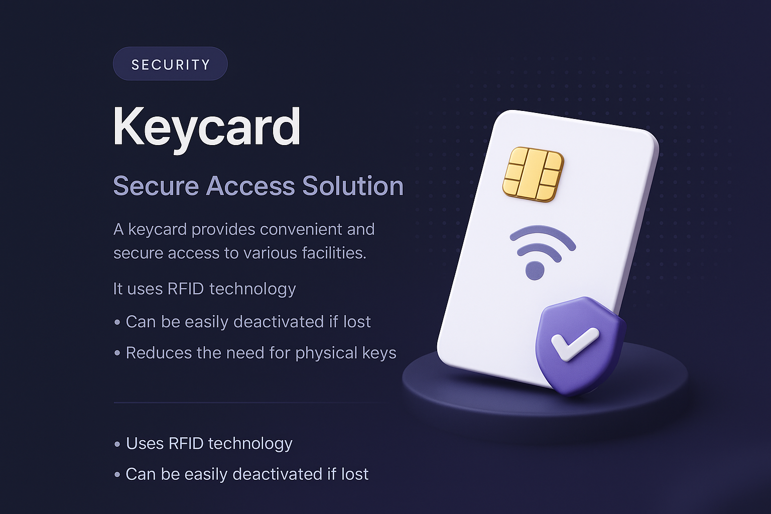 3D Keycard Illustration for Secure Access Solutions