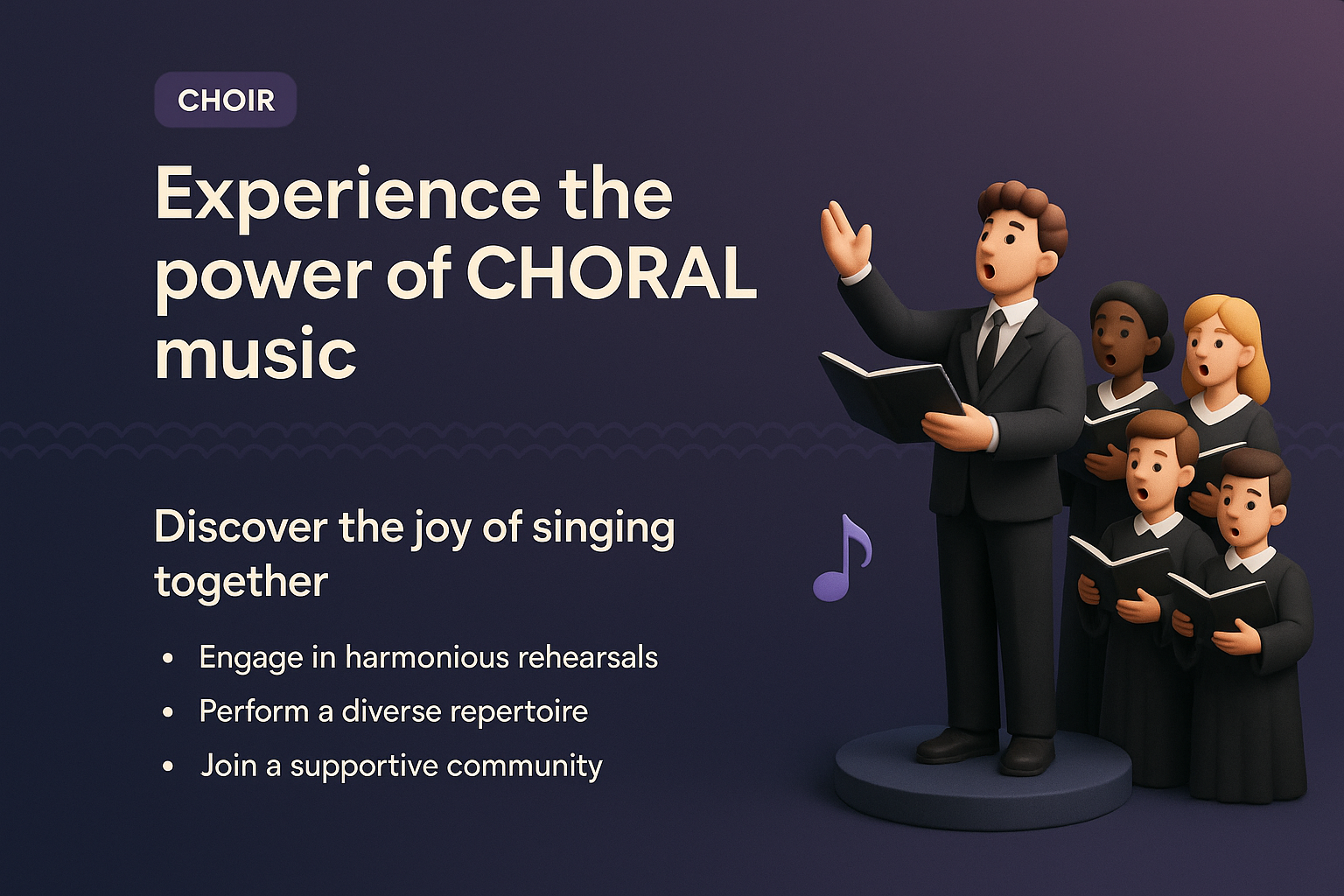 Engaging Landing Page for Choir Enthusiasts