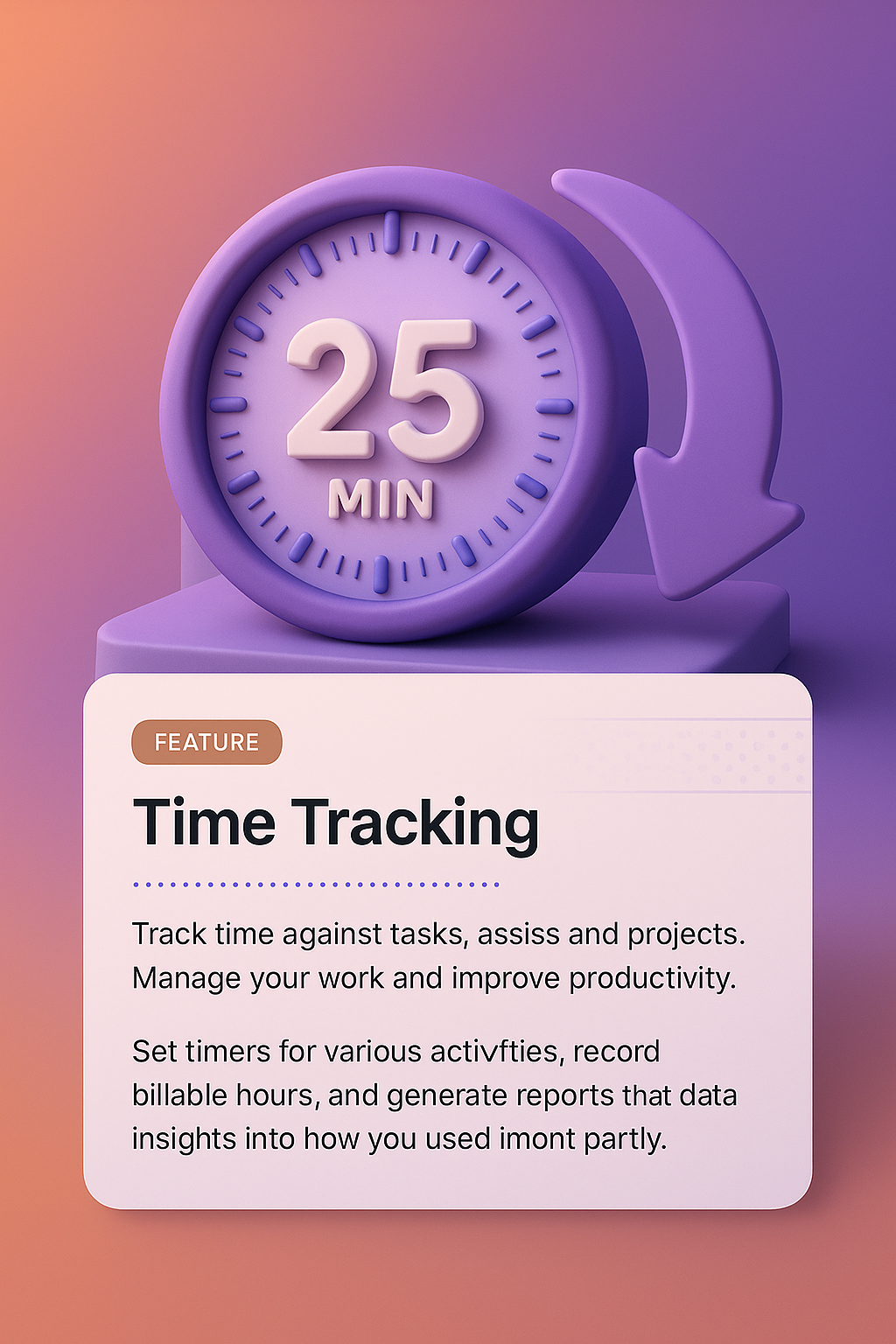 3D Web Page Design with Time Tracking Feature