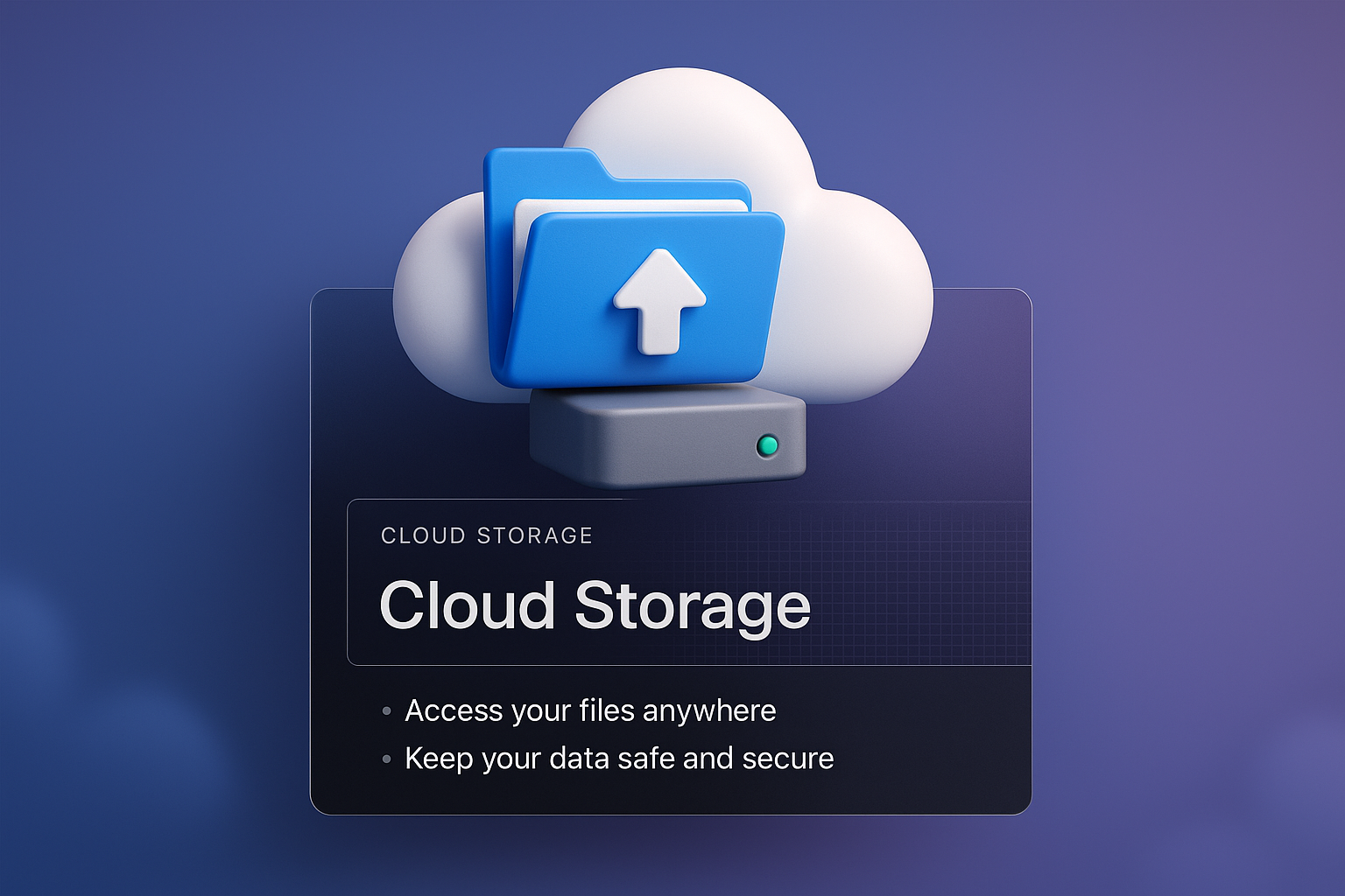 3D Cloud Storage Illustration with Modern Design Elements