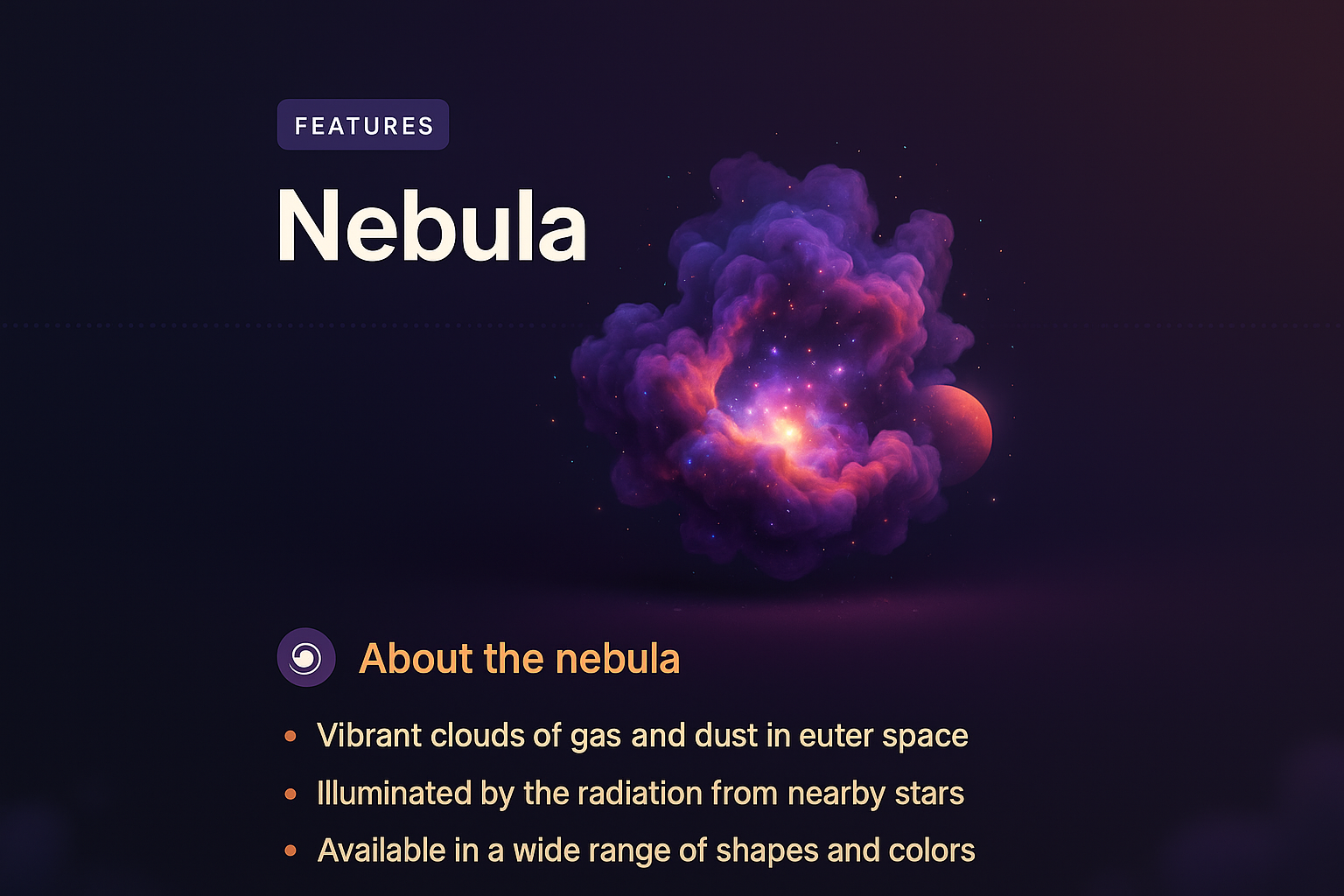 Stunning 3D Visualization of a Nebula with Vibrant Features