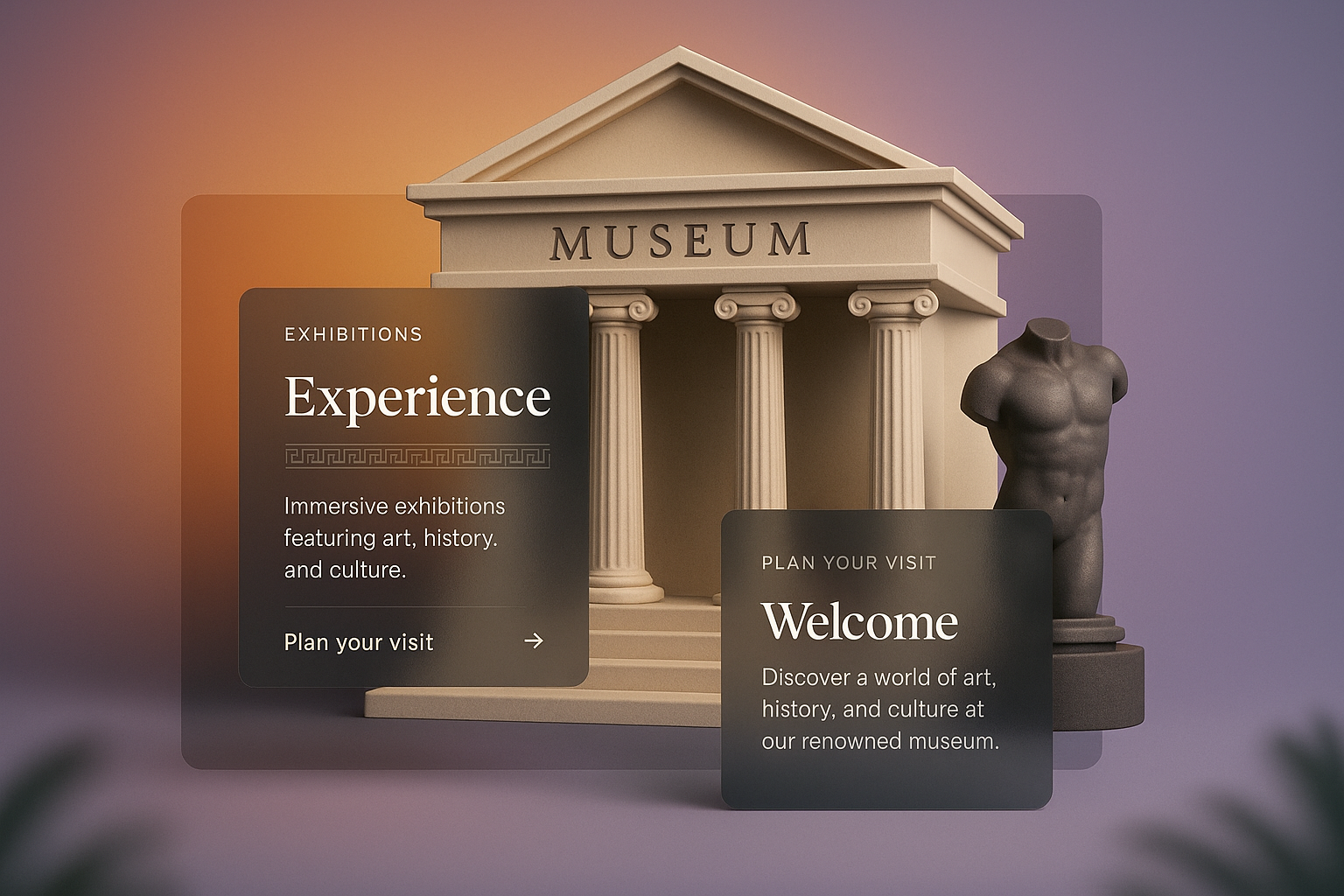 3D Museum Web Page Design with Interactive Elements