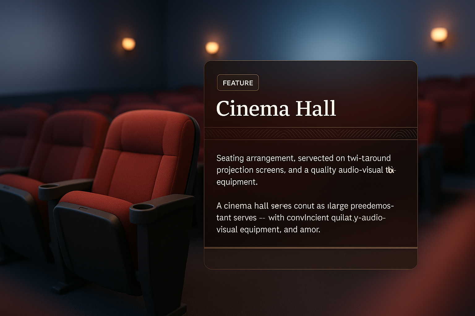 3D Illustration of a Modern Cinema Hall