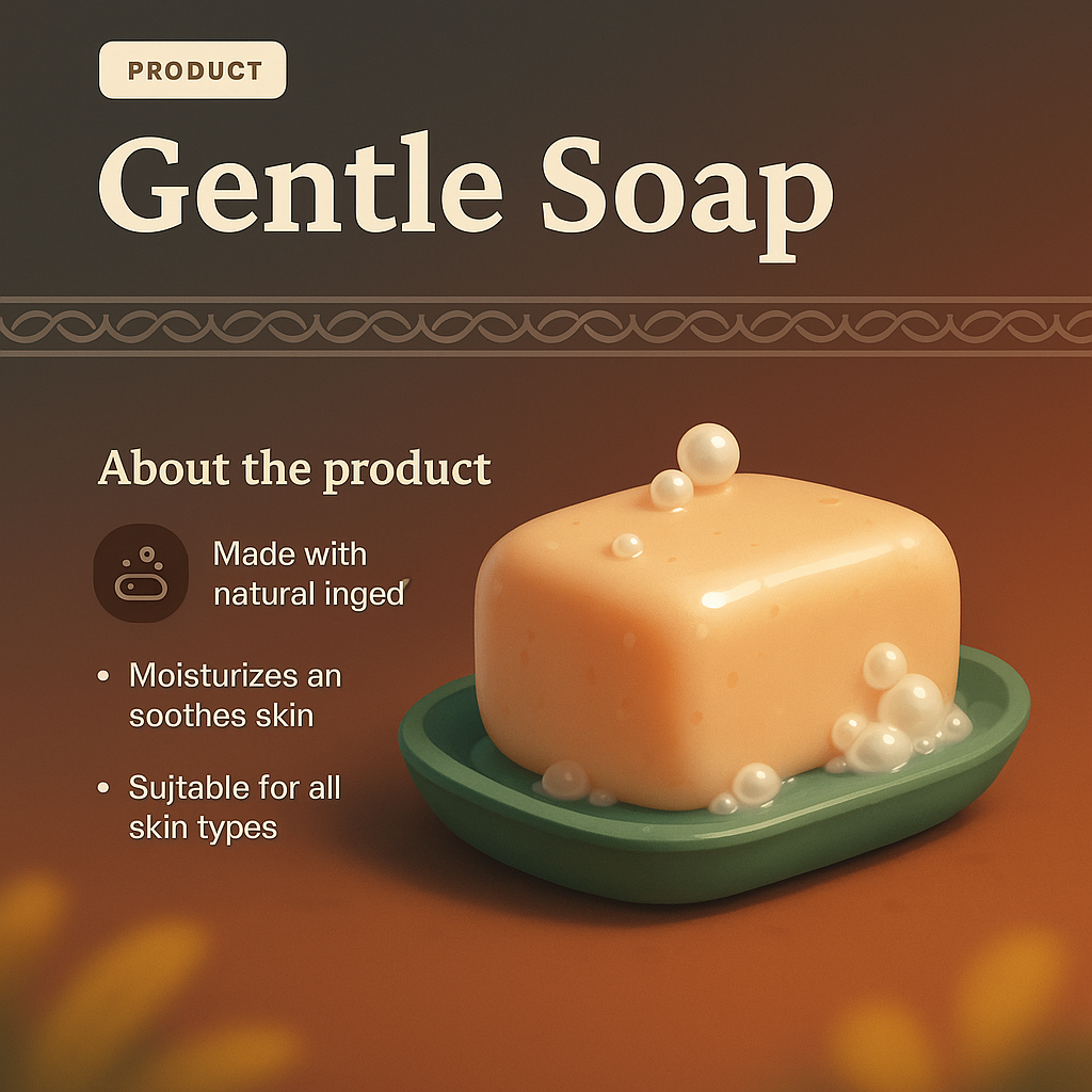 Elegant Landing Page Design for Gentle Soap Product