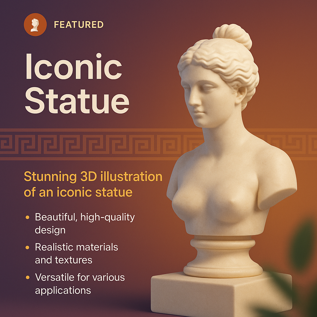 Stunning 3D Illustration of an Iconic Statue with Realistic Design