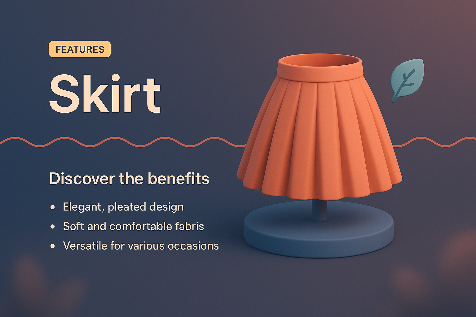 Stylish 3D Skirt Design for Landing Page
