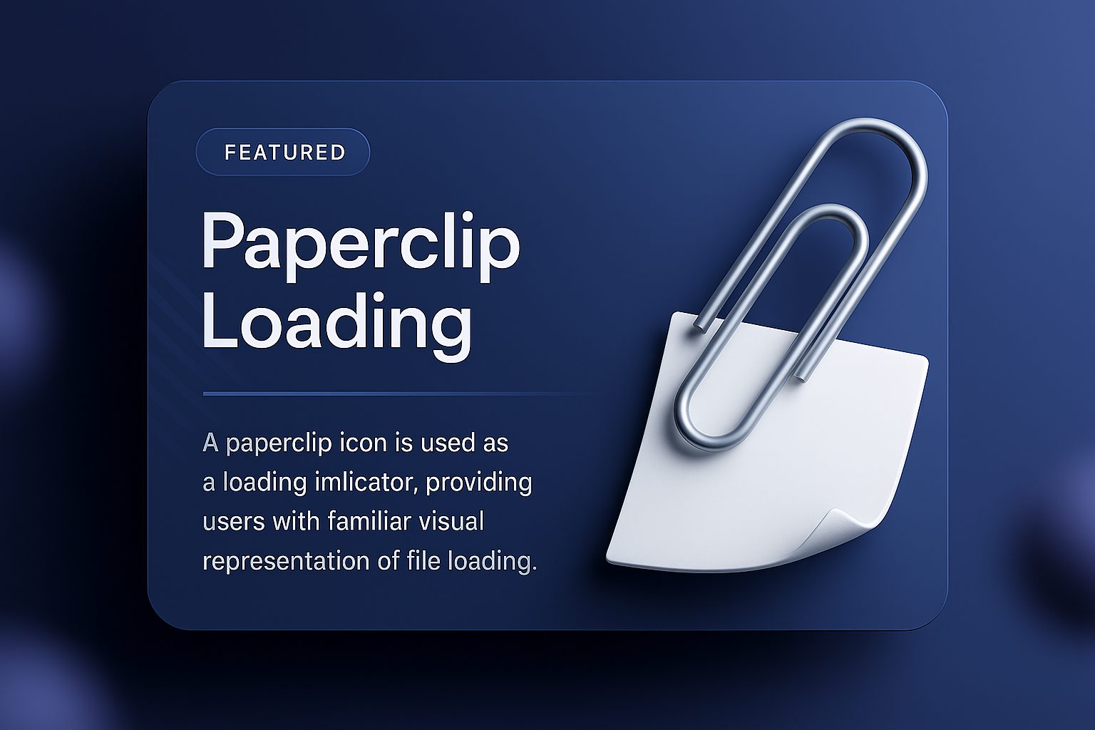 3D Illustration of a Paper Clip with Feature Block