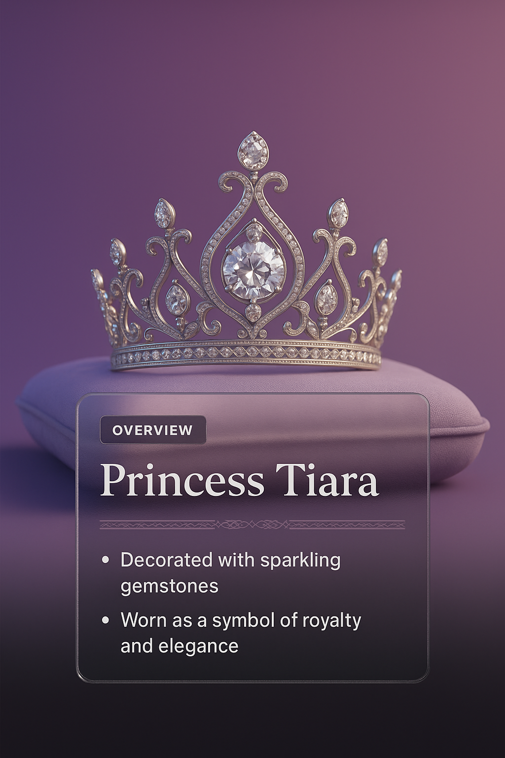 Elegant Princess Tiara with Sparkling Gemstones Overview