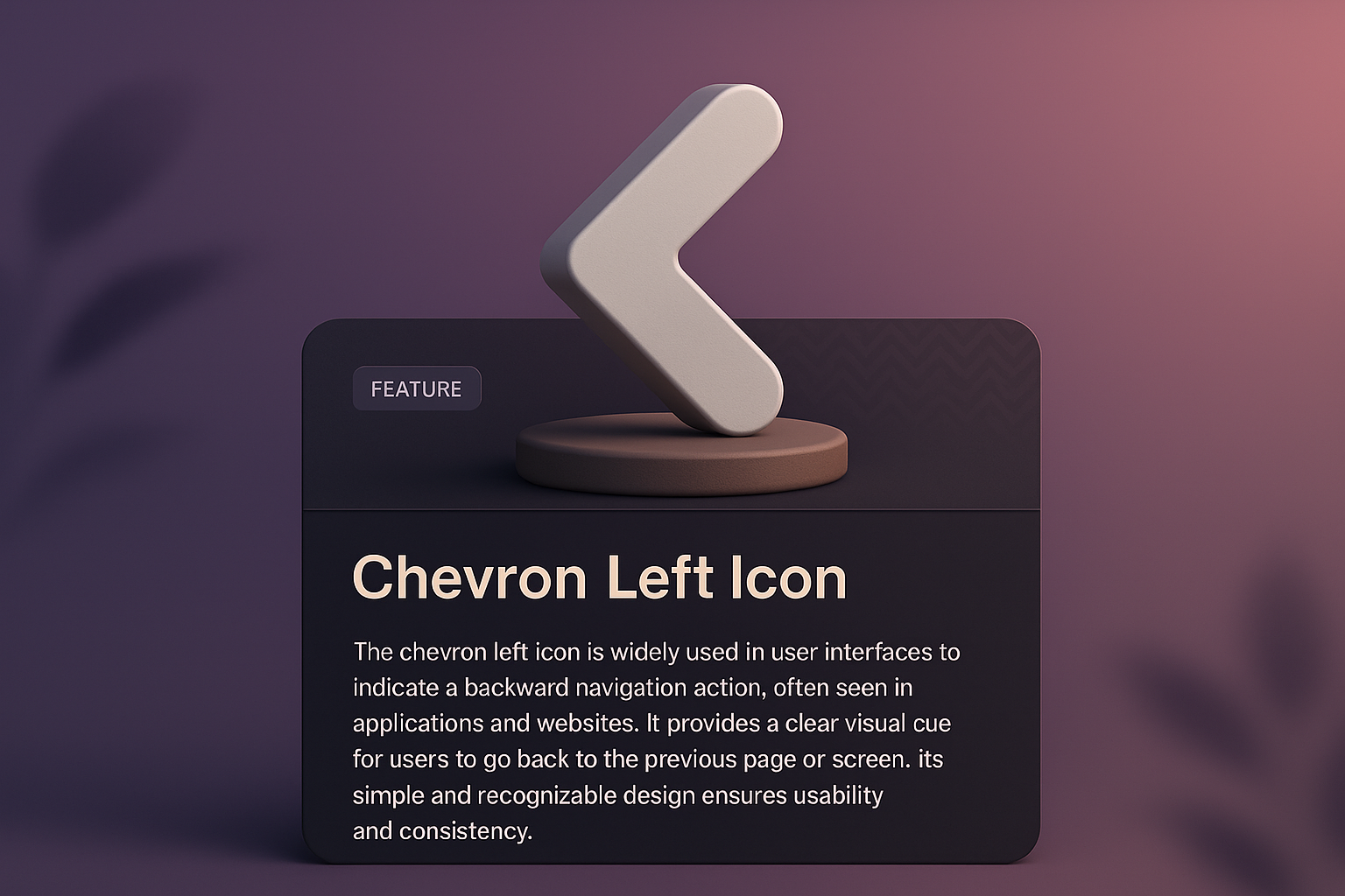 3D Chevron Left Icon Design for Web Interfaces