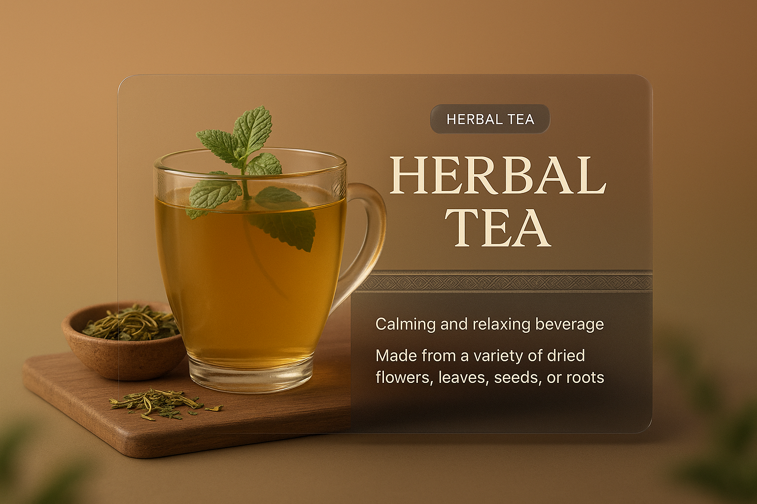 3D Herbal Tea Illustration with Integrated Design Elements