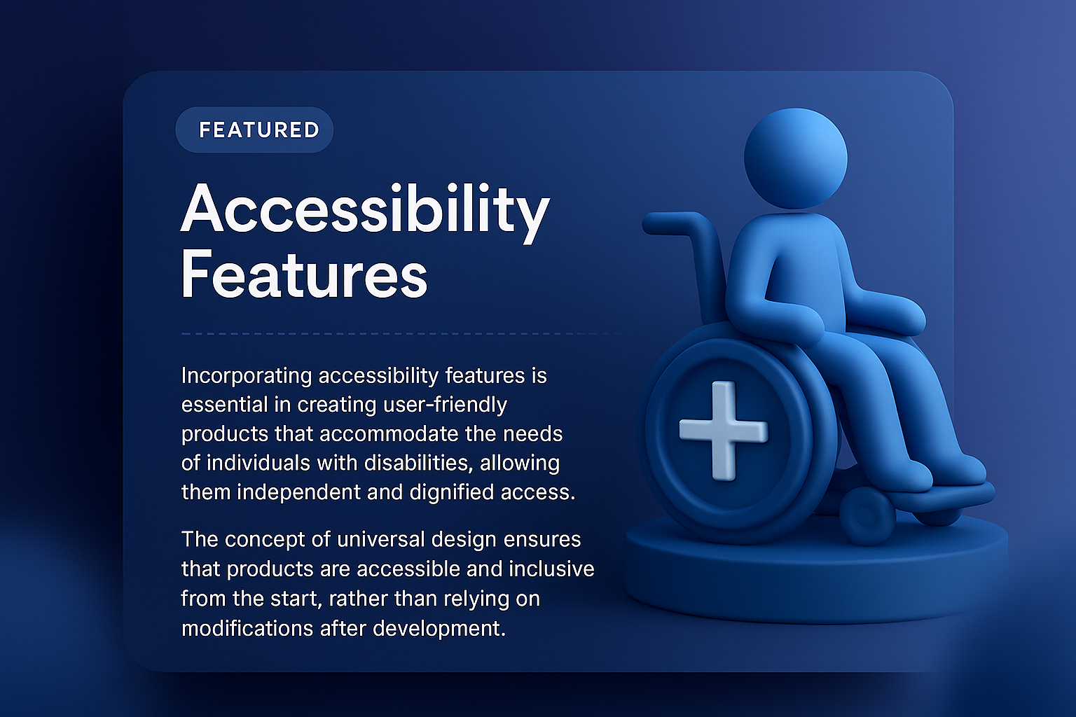 3D Illustration of Accessibility Features for Universal Design