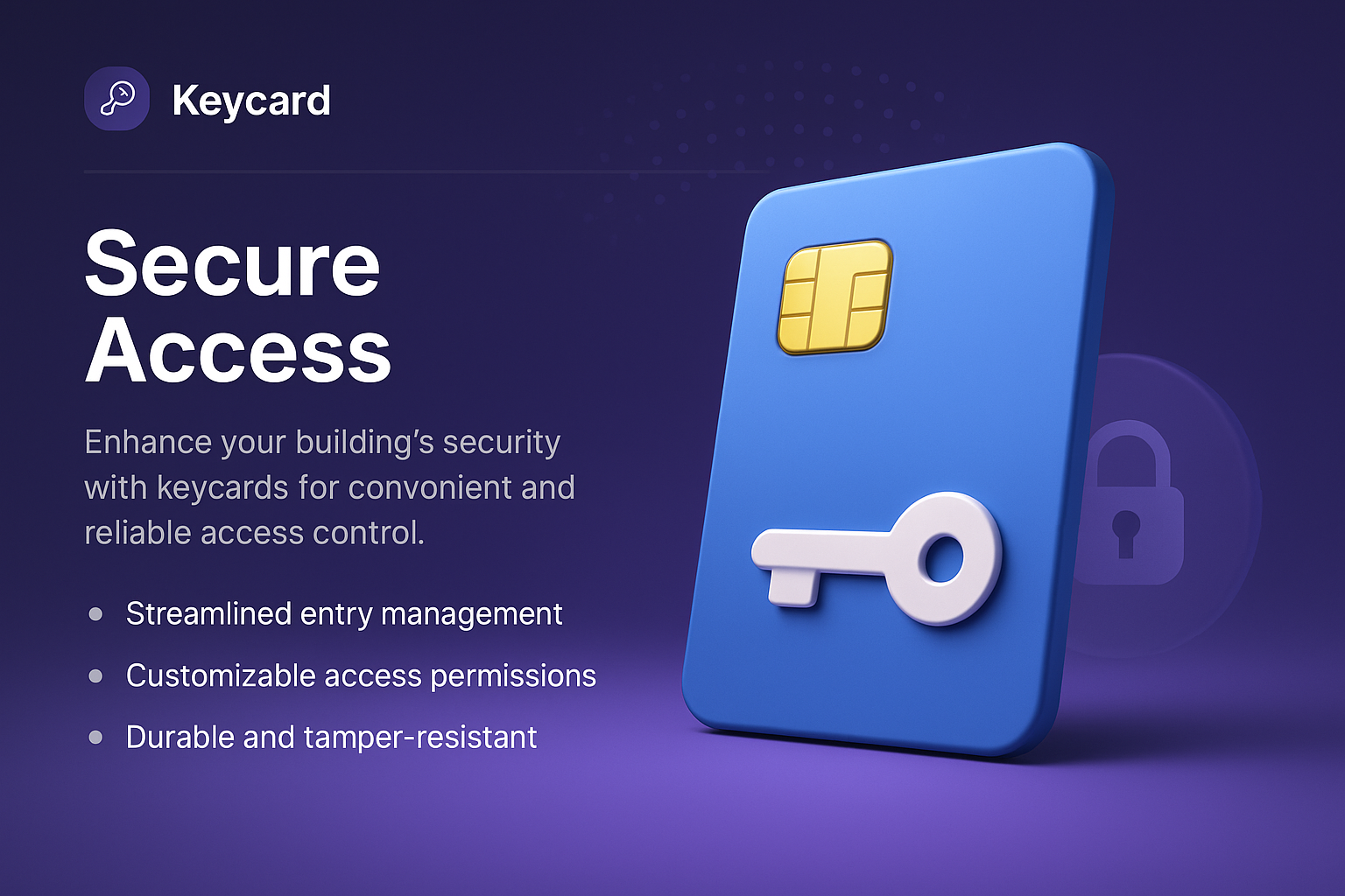 3D Keycard Illustration for Secure Access Solutions