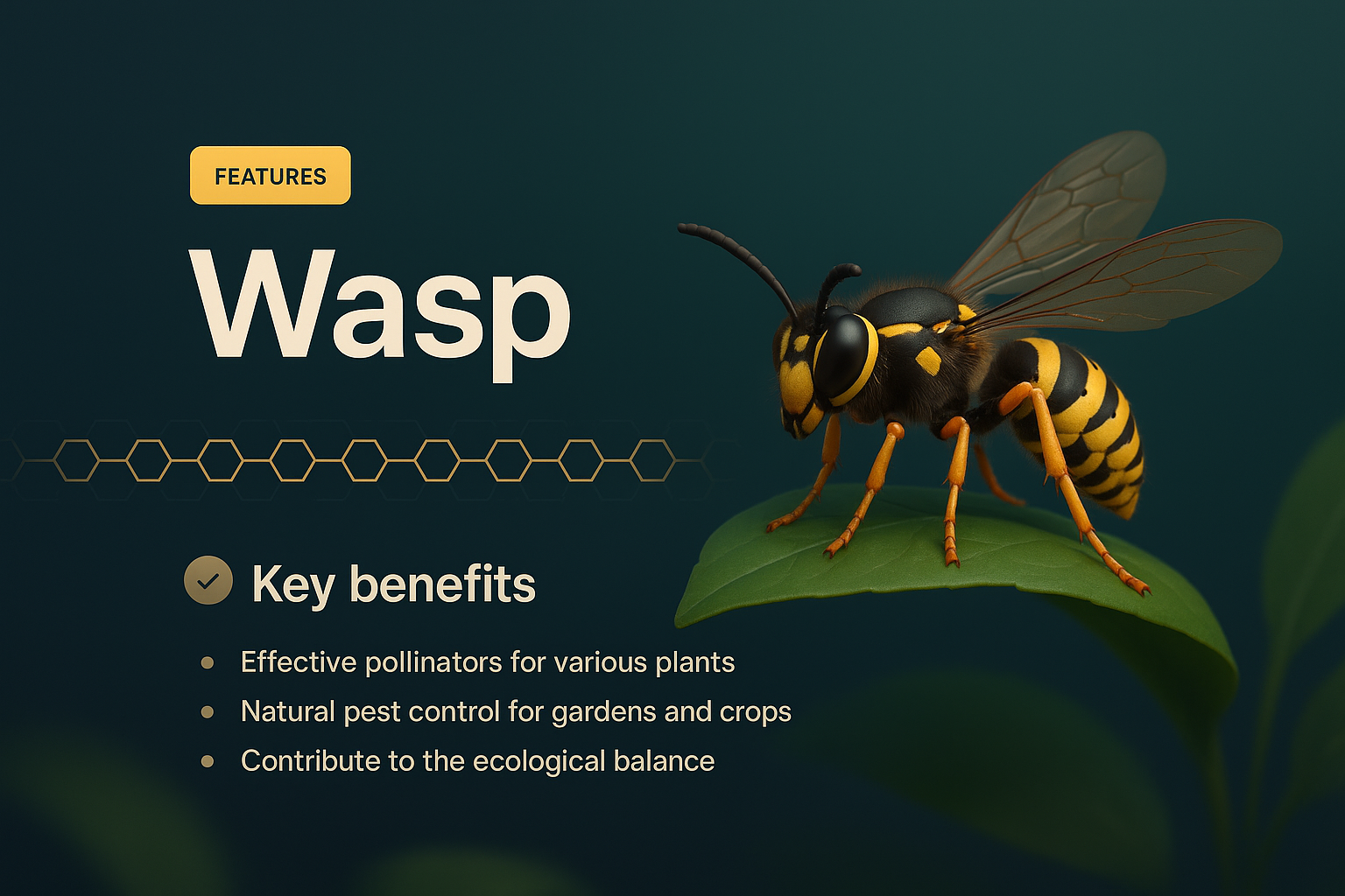 3D Illustration of Wasp with Feature Highlights