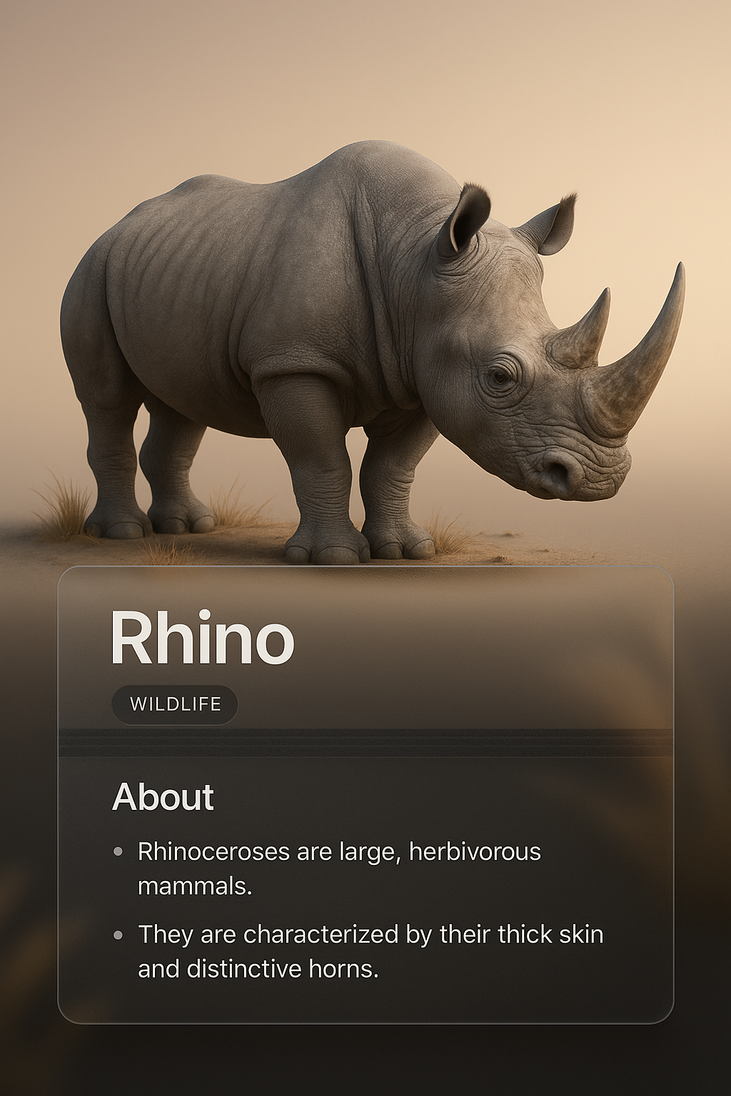 Elegant Rhino Design for Web Page Integration