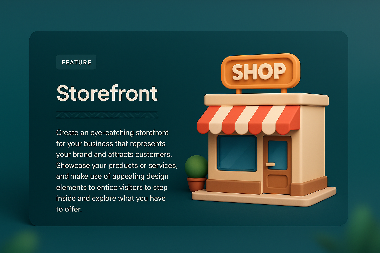 3D Website Mockup Featuring a Shop Front Design