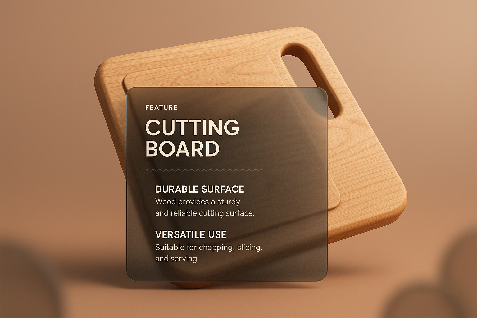 Stylish 3D Cutting Board with Information Overlay