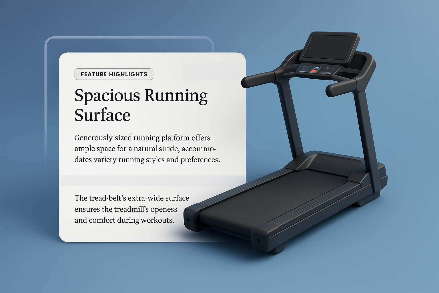3D Treadmill Illustration with Feature Highlights