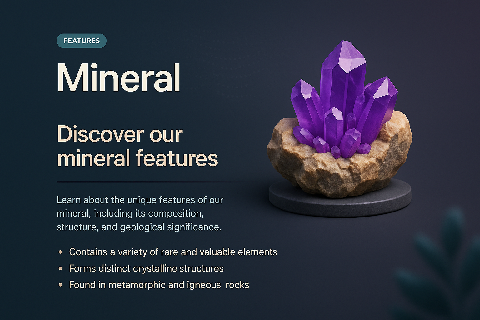3D Illustration of a Mineral Featuring Unique Characteristics